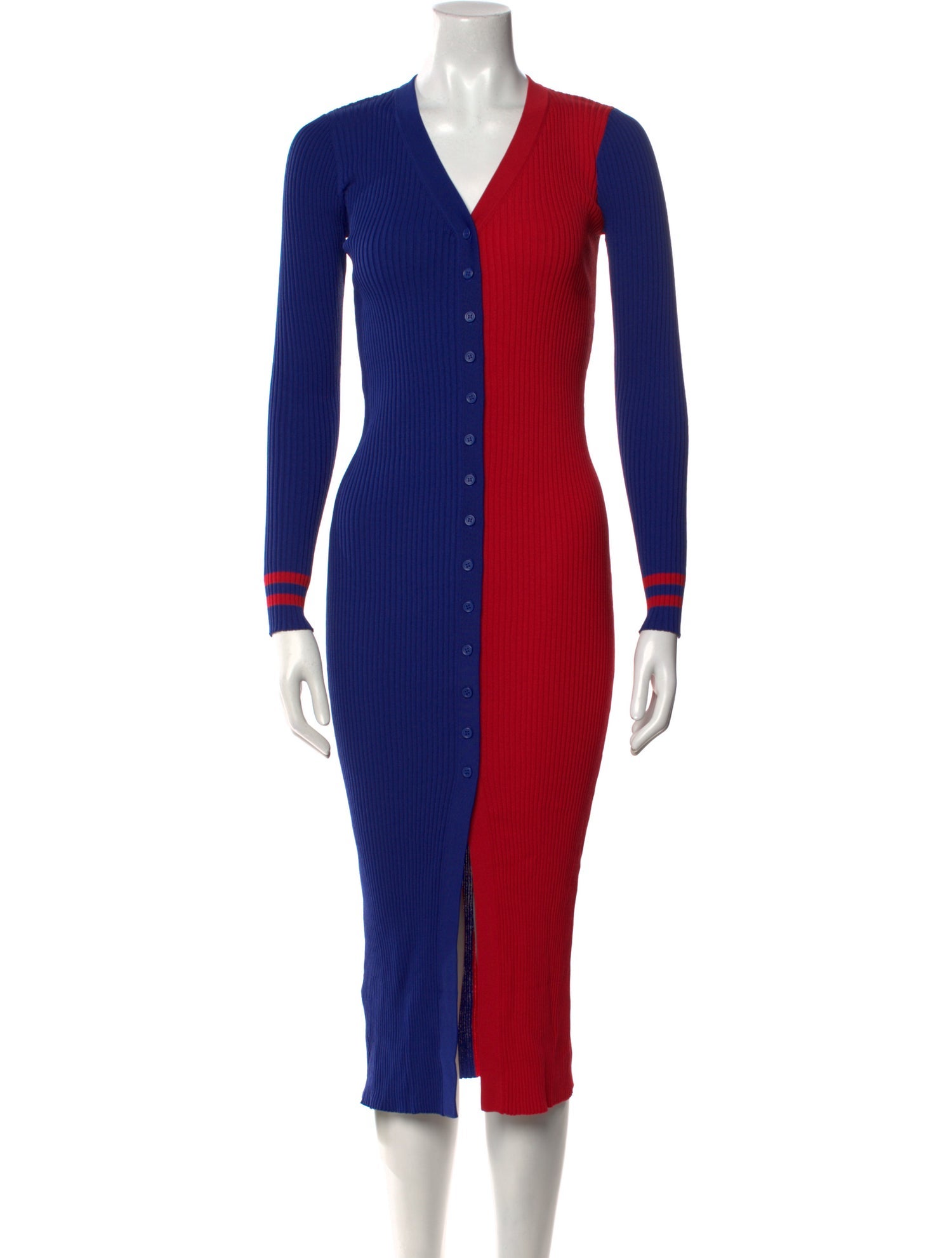 Staud Colorblock Pattern Midi Length Dress