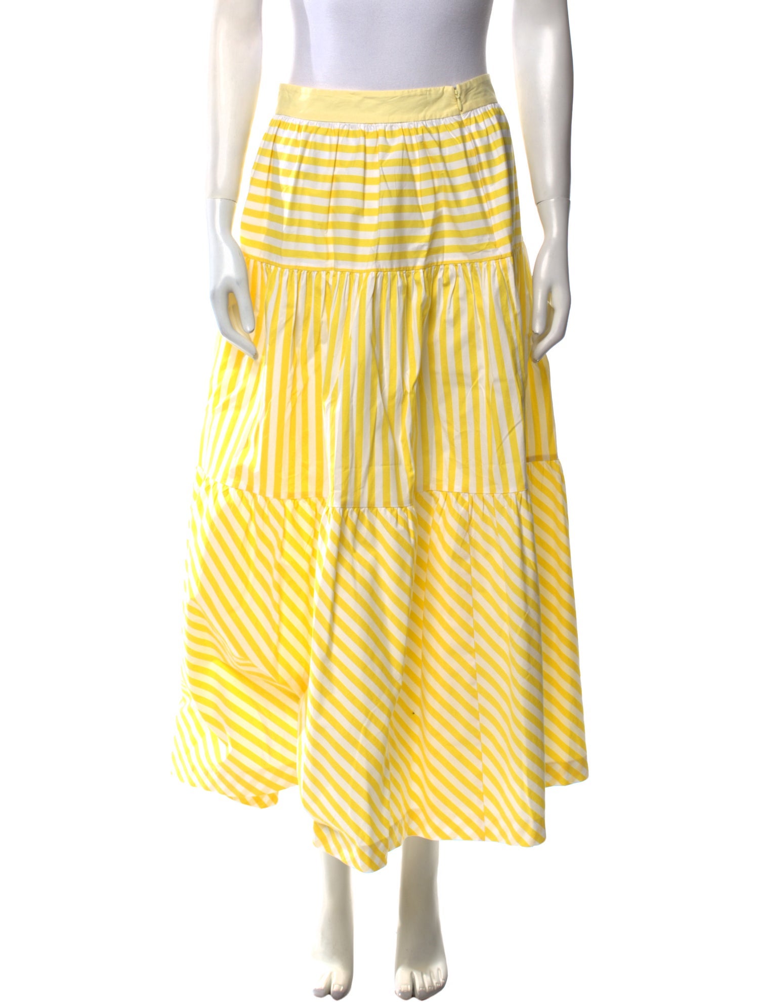 Staud Striped Midi Length Skirt