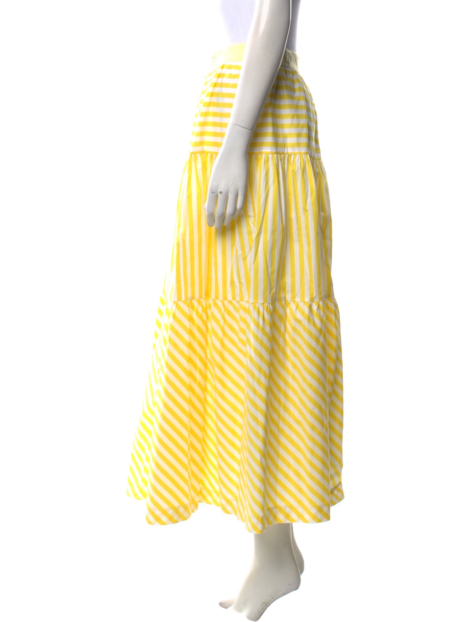 Staud Striped Midi Length Skirt