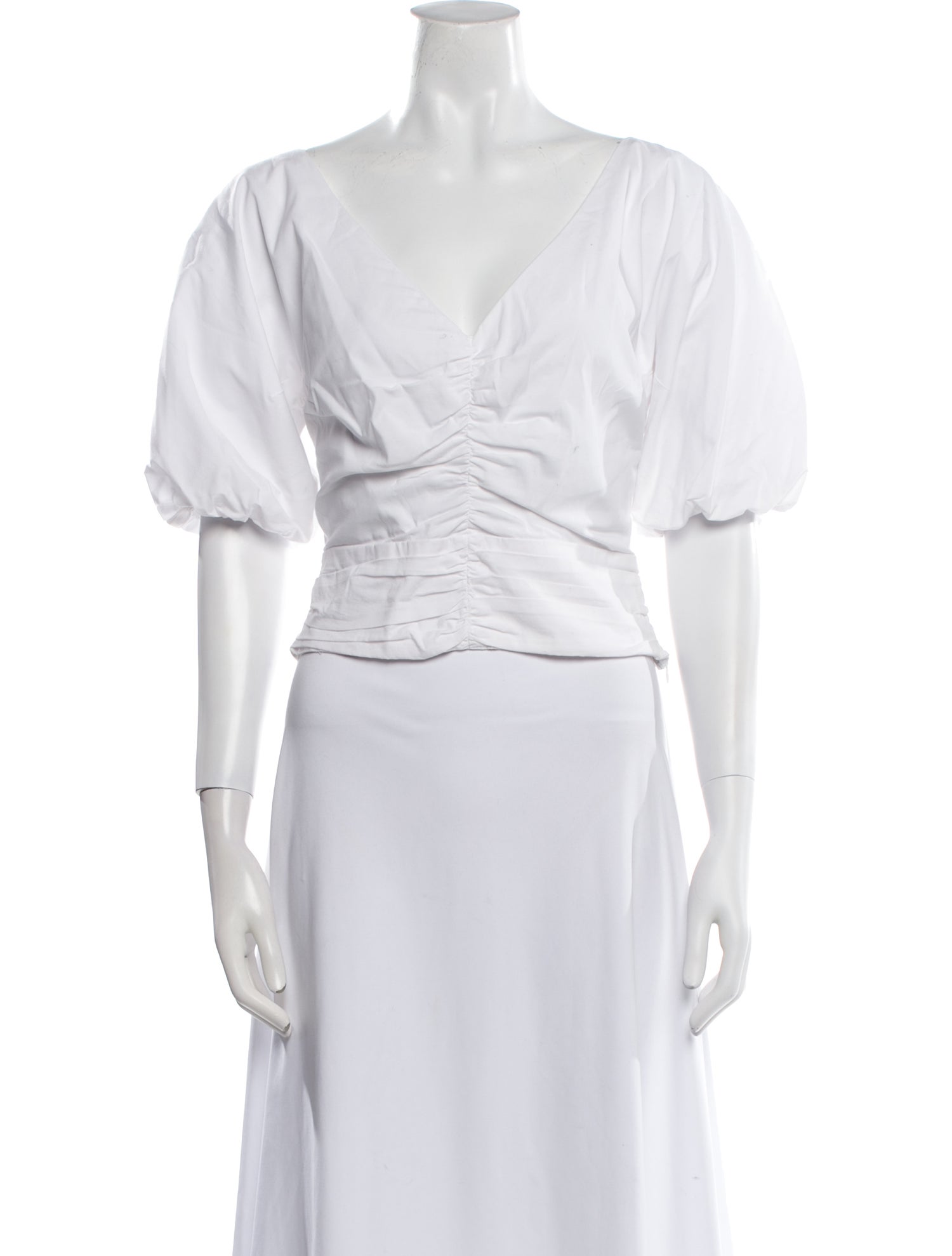 Staud V-Neck Short Sleeve Crop Top