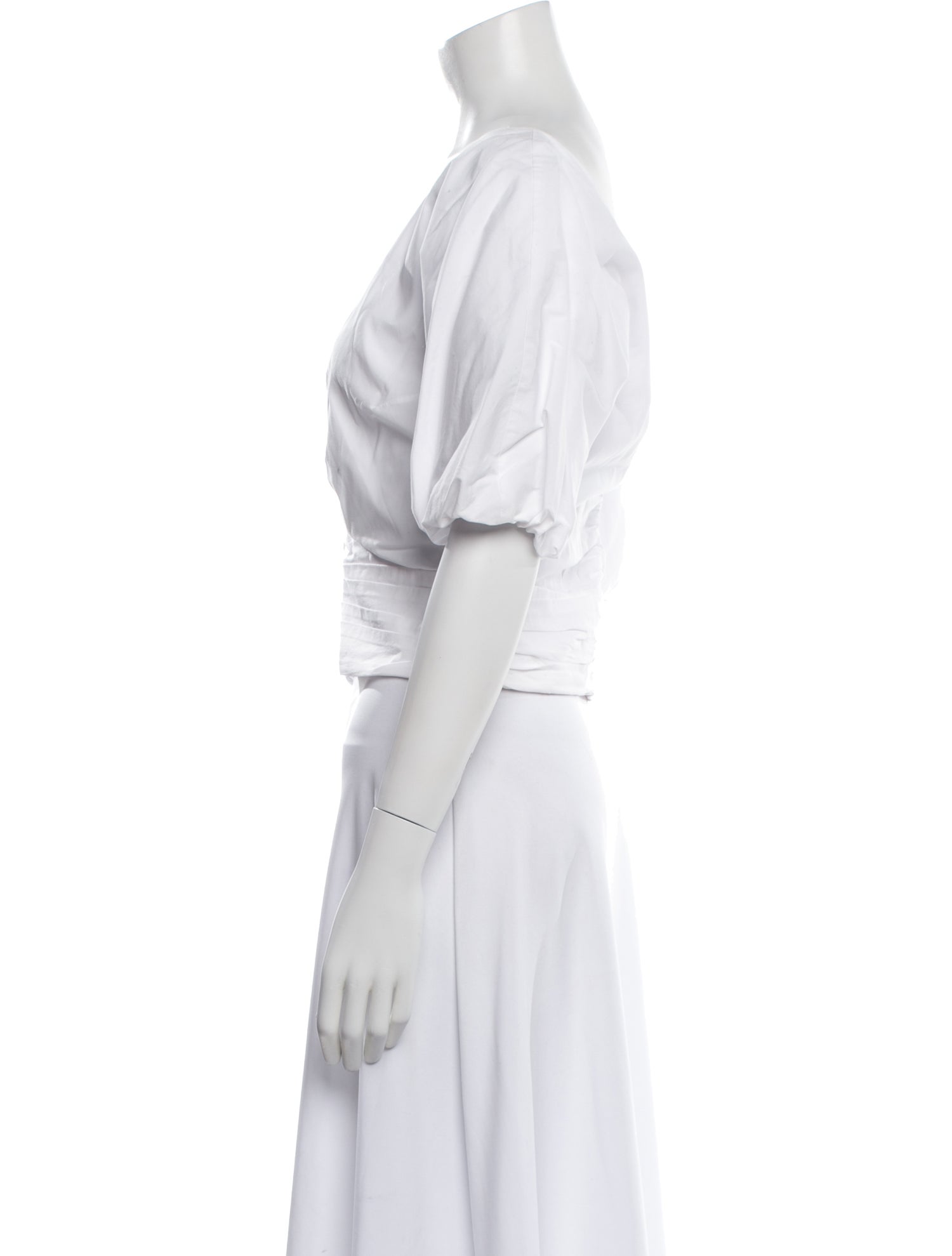 Staud V-Neck Short Sleeve Crop Top