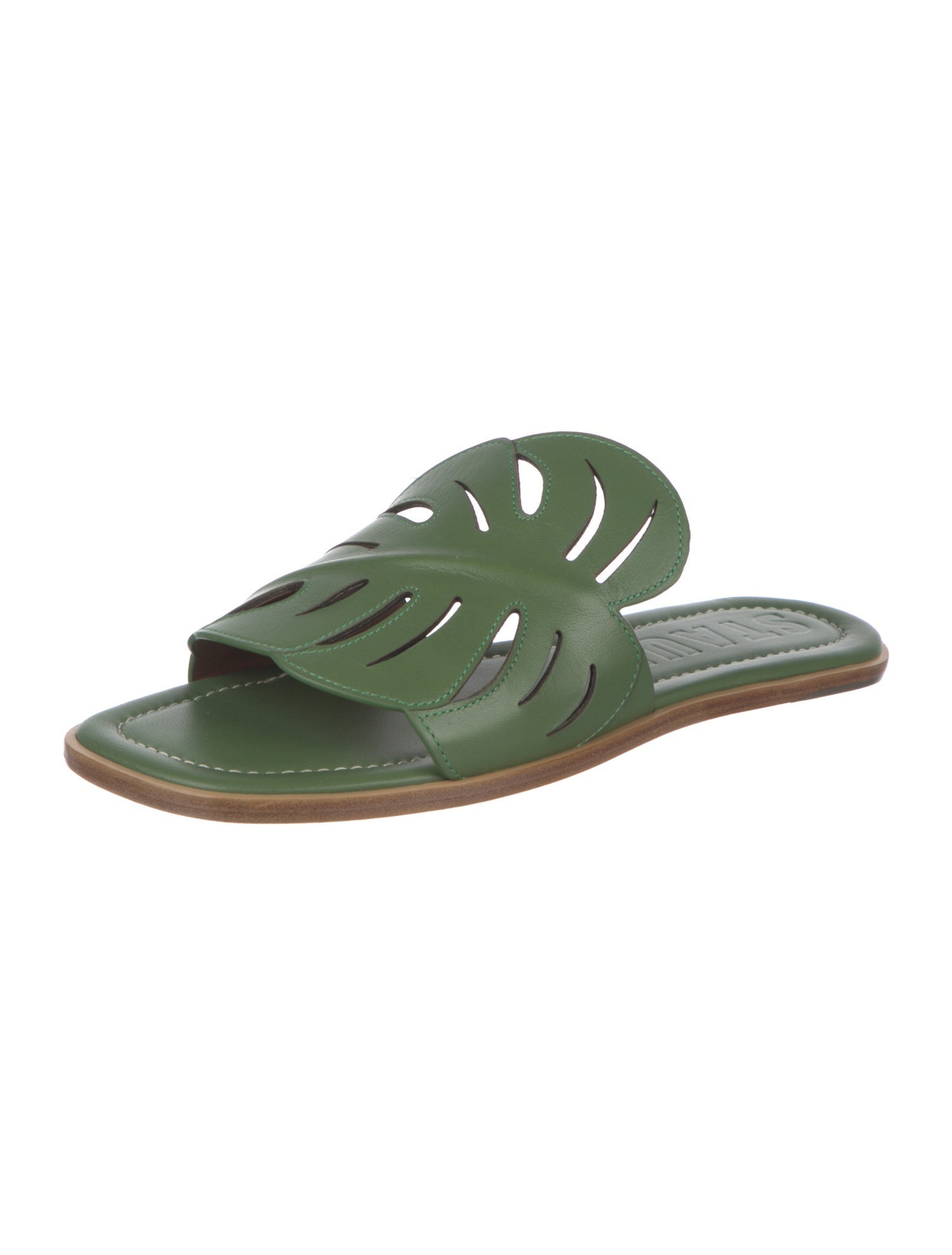 Staud Leather Lasercut Accents Slides