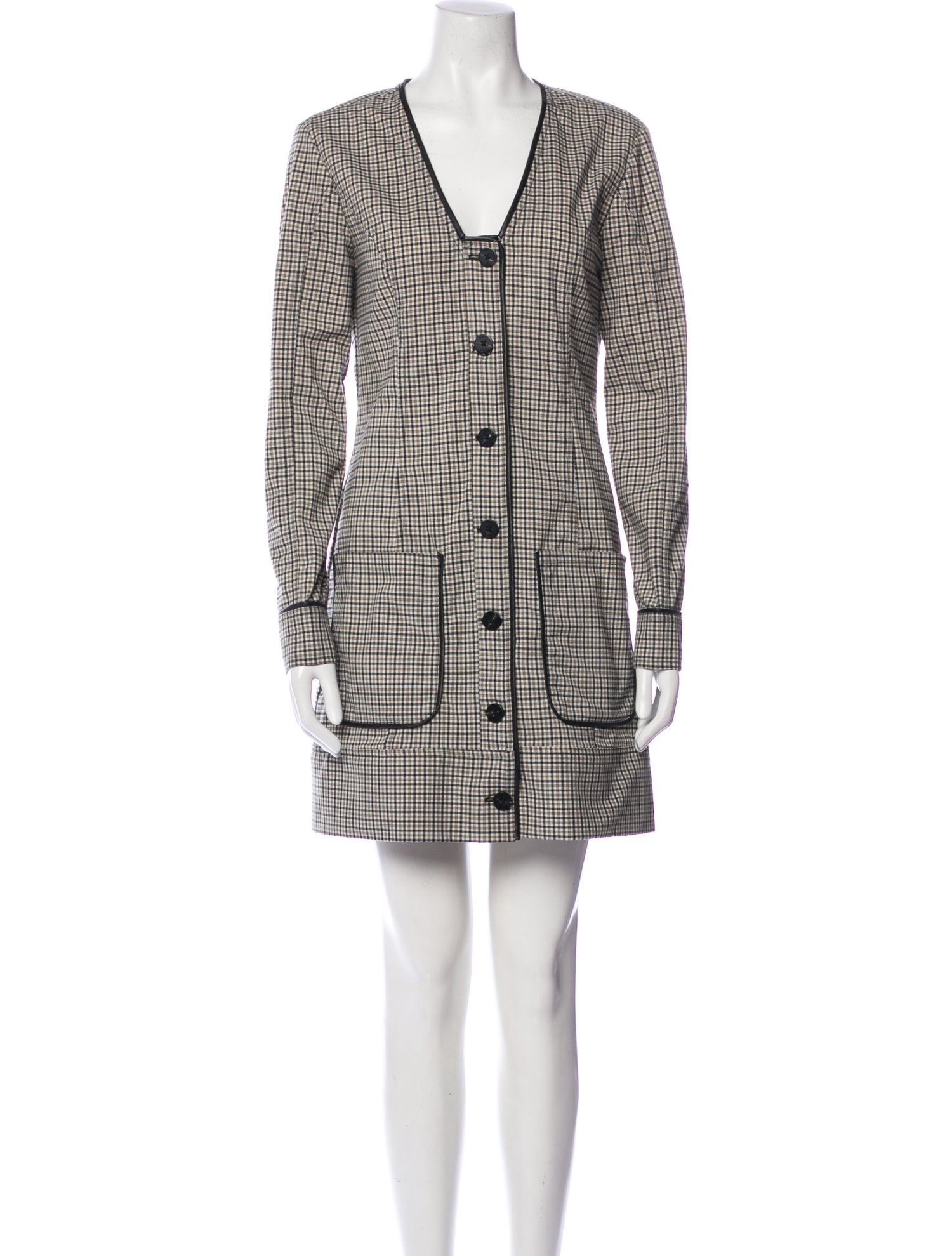 Staud Plaid Print Mini Dress