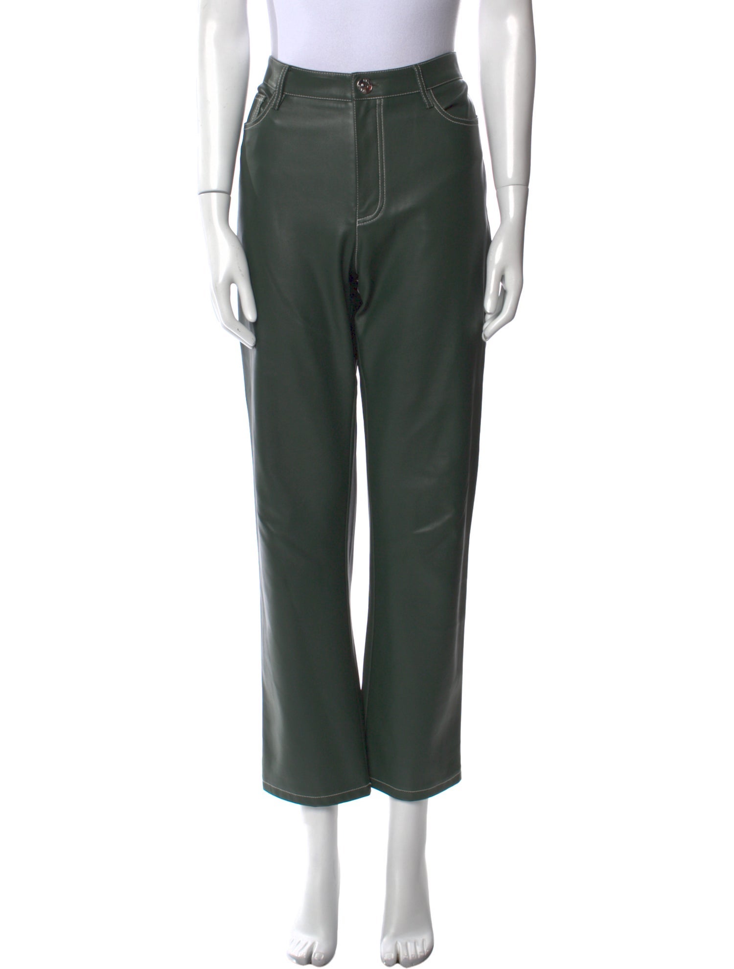 Staud Faux Leather Straight Leg Pants