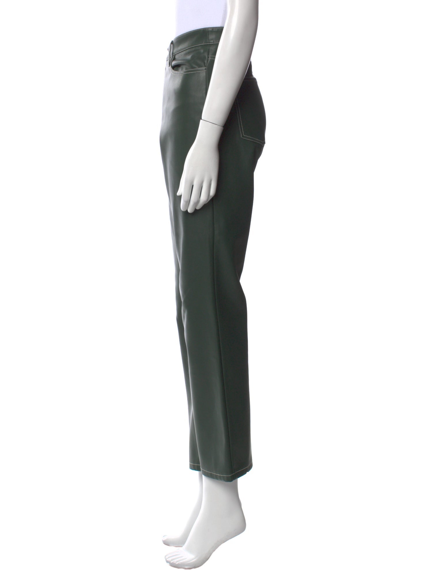 Staud Faux Leather Straight Leg Pants