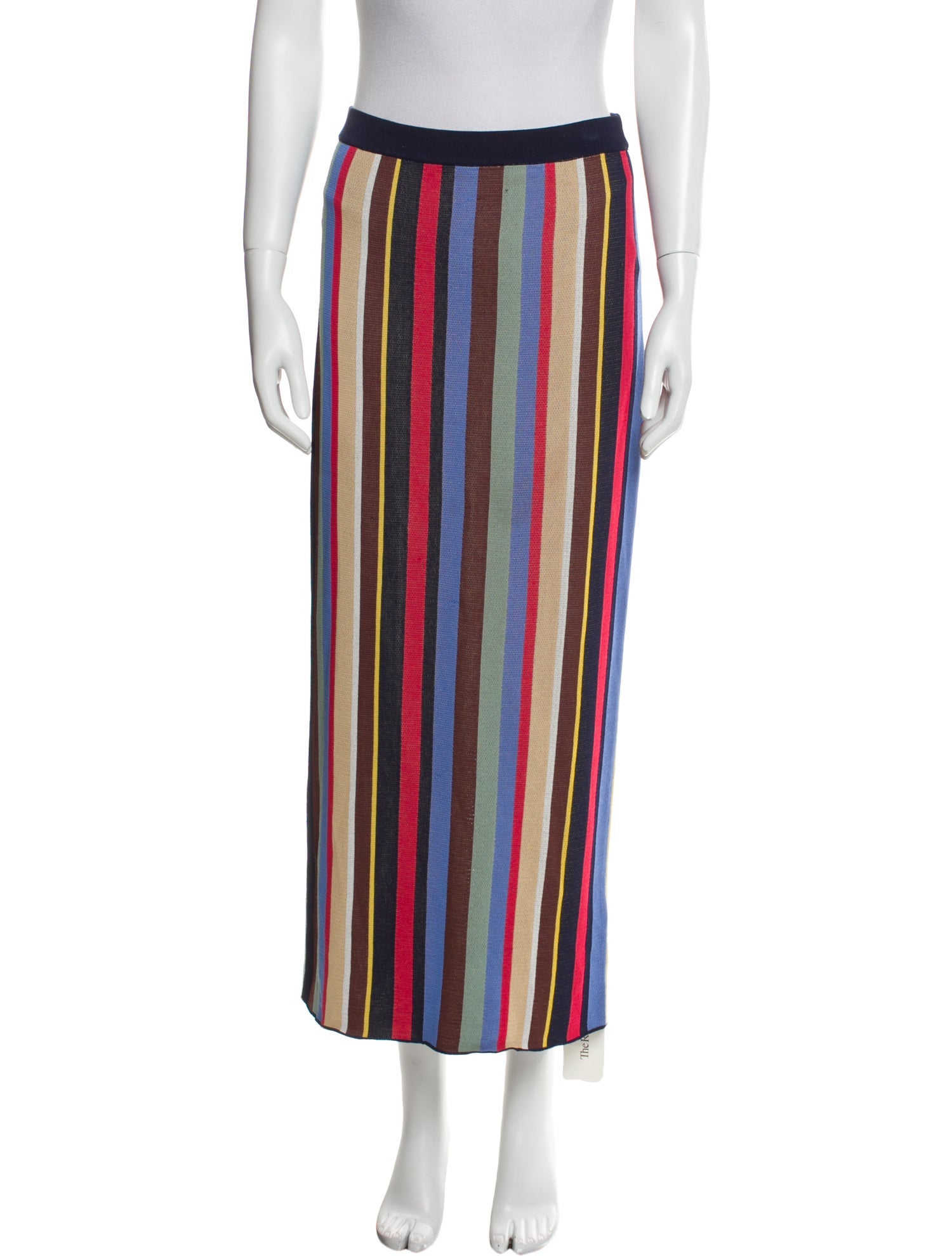 Staud Striped Midi Length Skirt