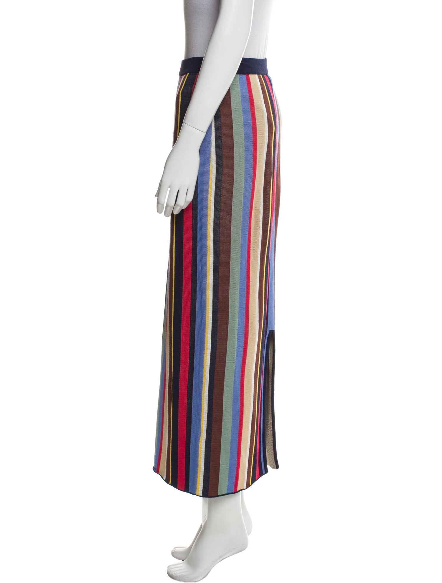 Staud Striped Midi Length Skirt
