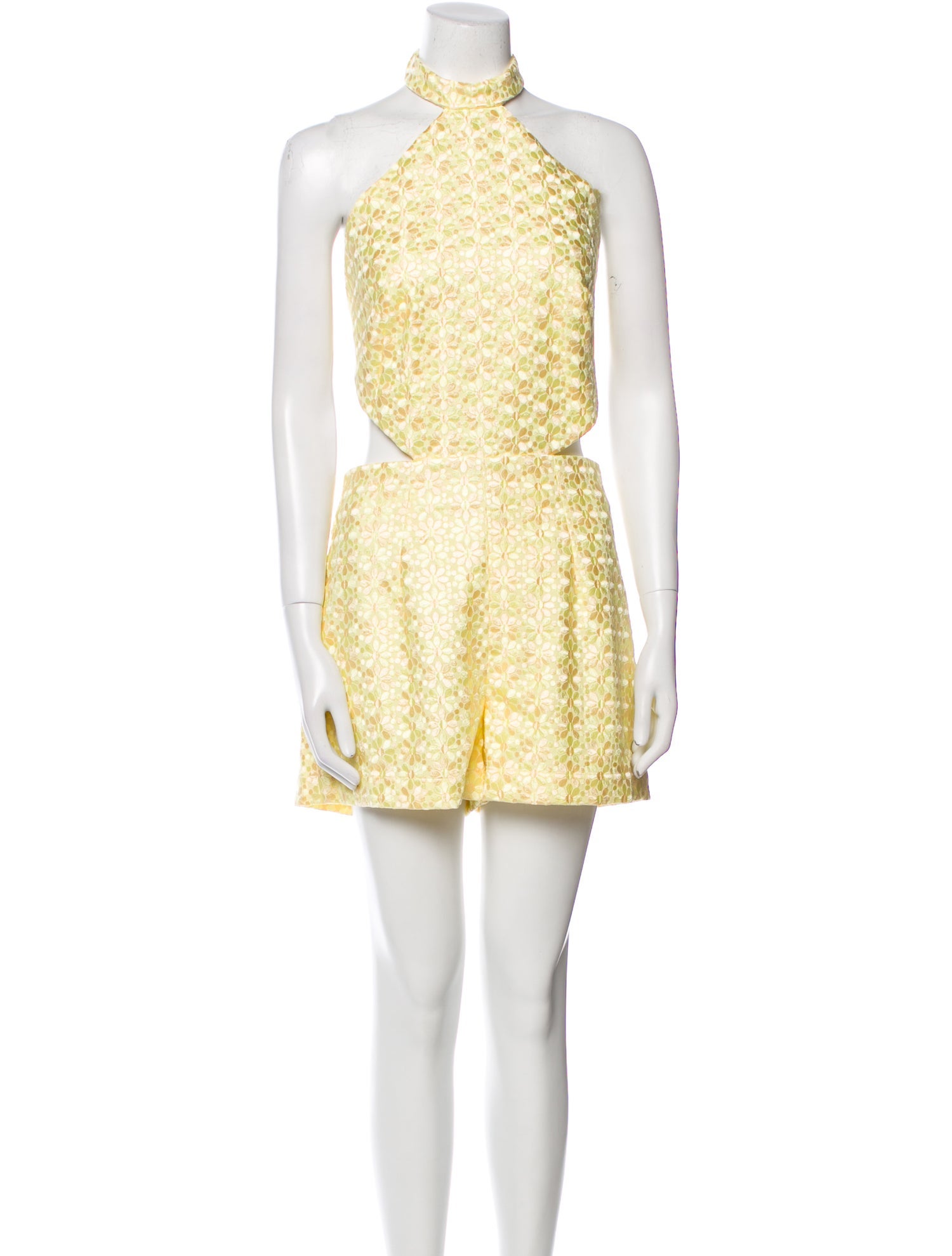 Staud Floral Print Halterneck Romper