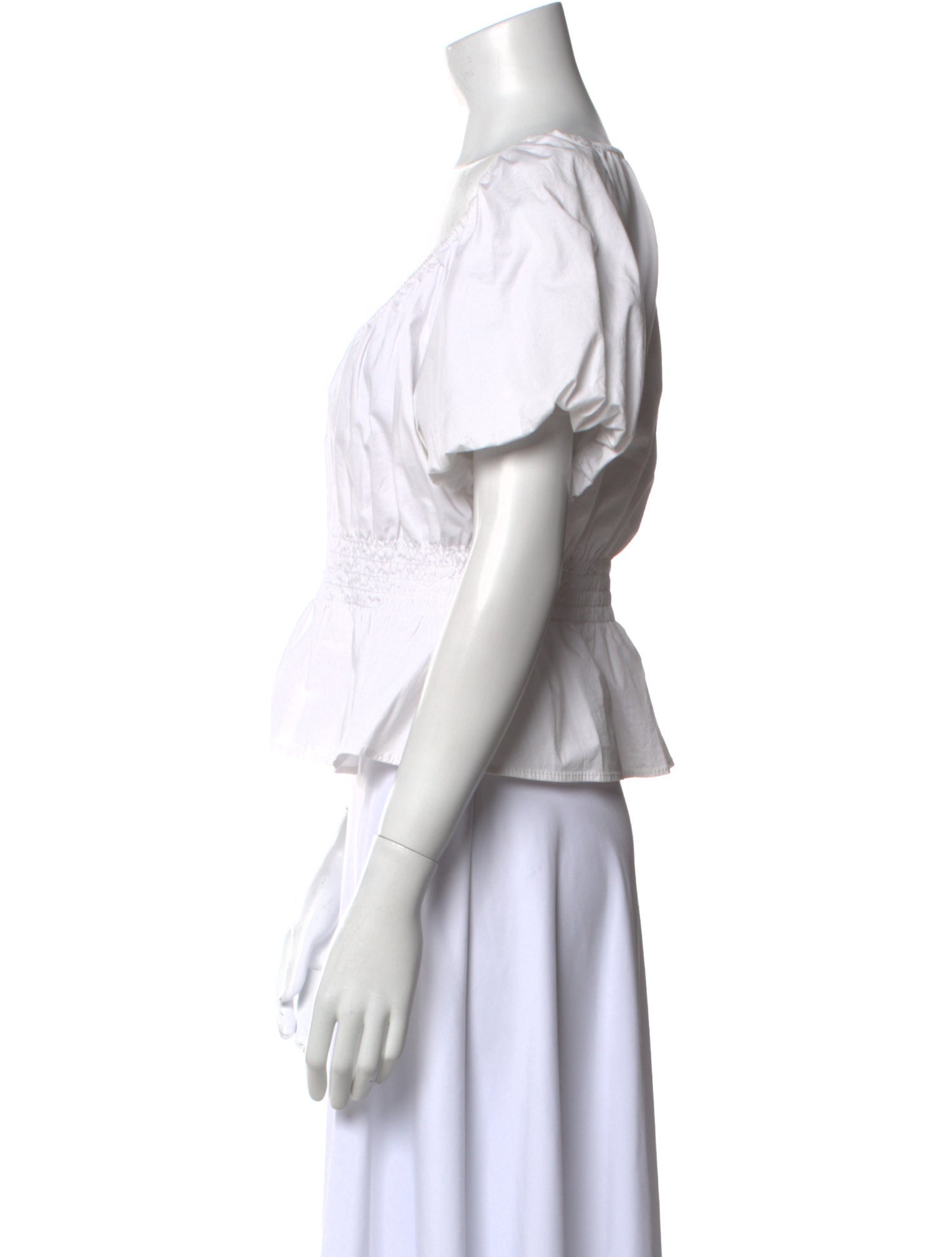 Staud Off-The-Shoulder Short Sleeve Crop Top