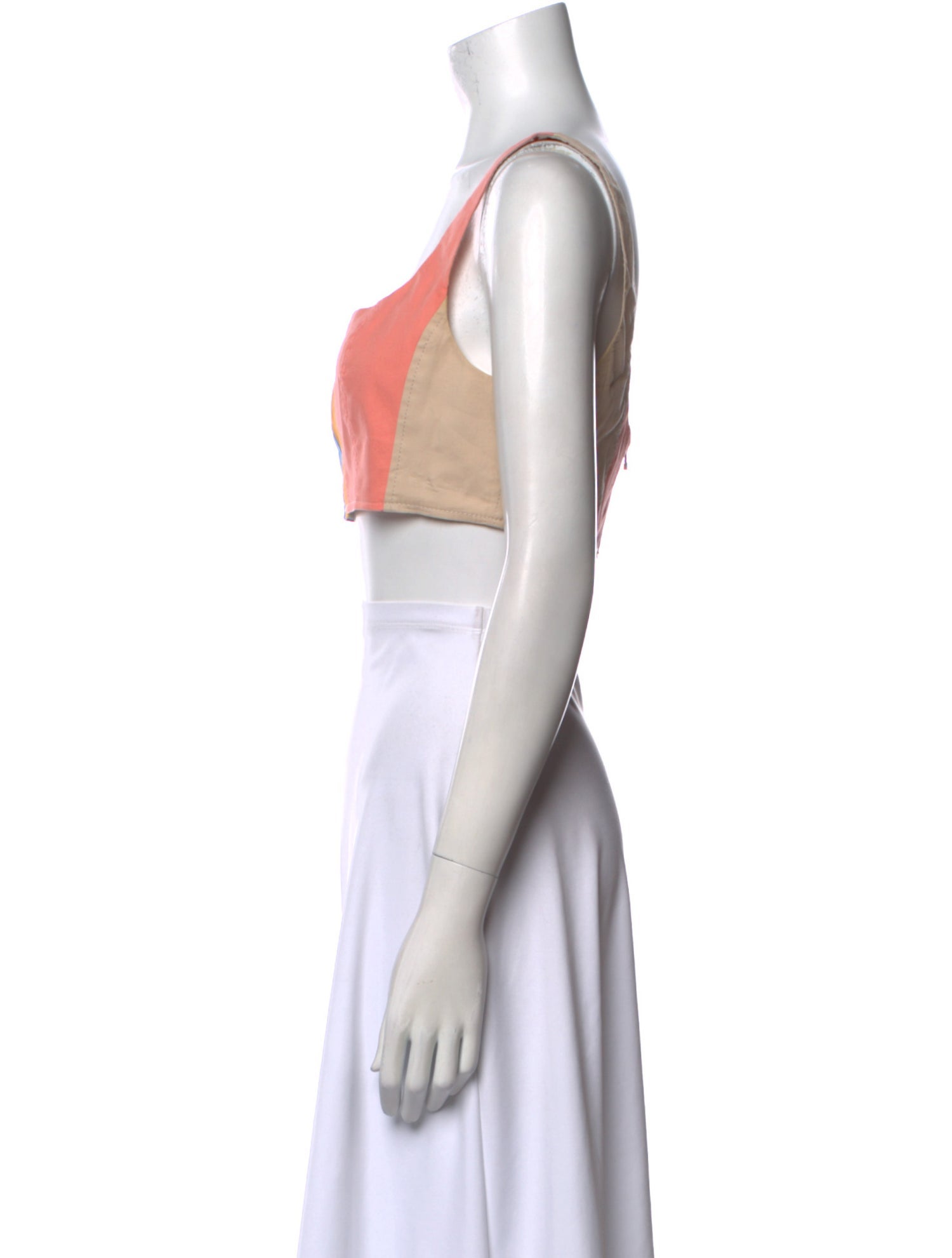 Staud Striped Square Neckline Crop Top