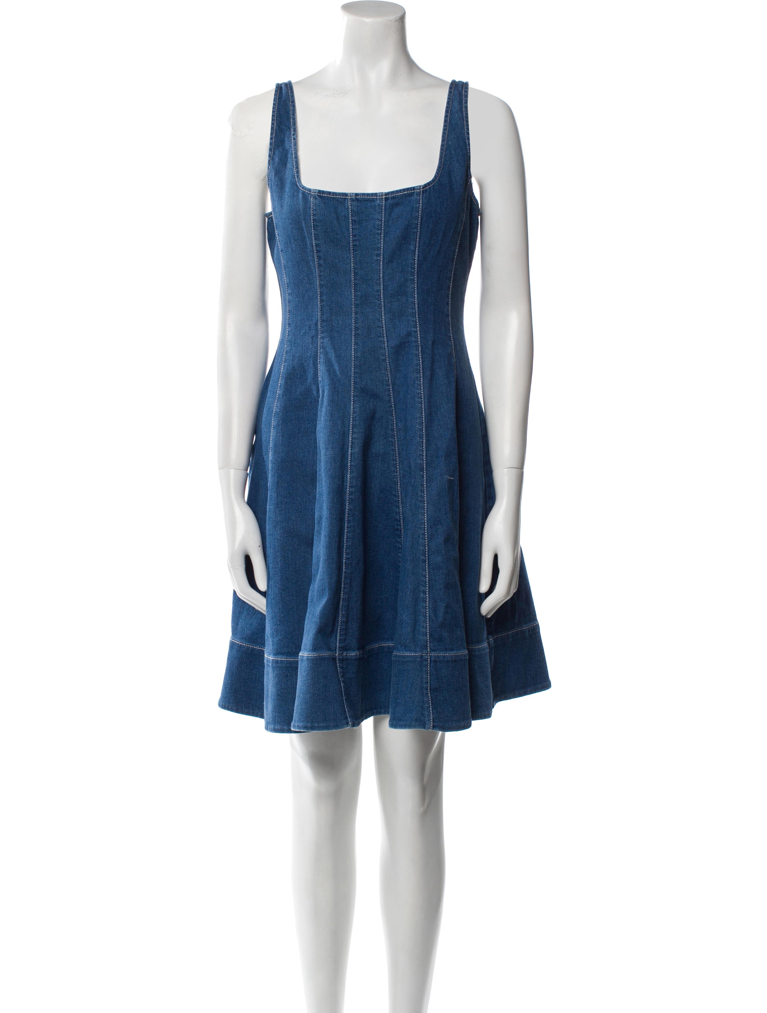 Staud Square Neckline Mini Dress