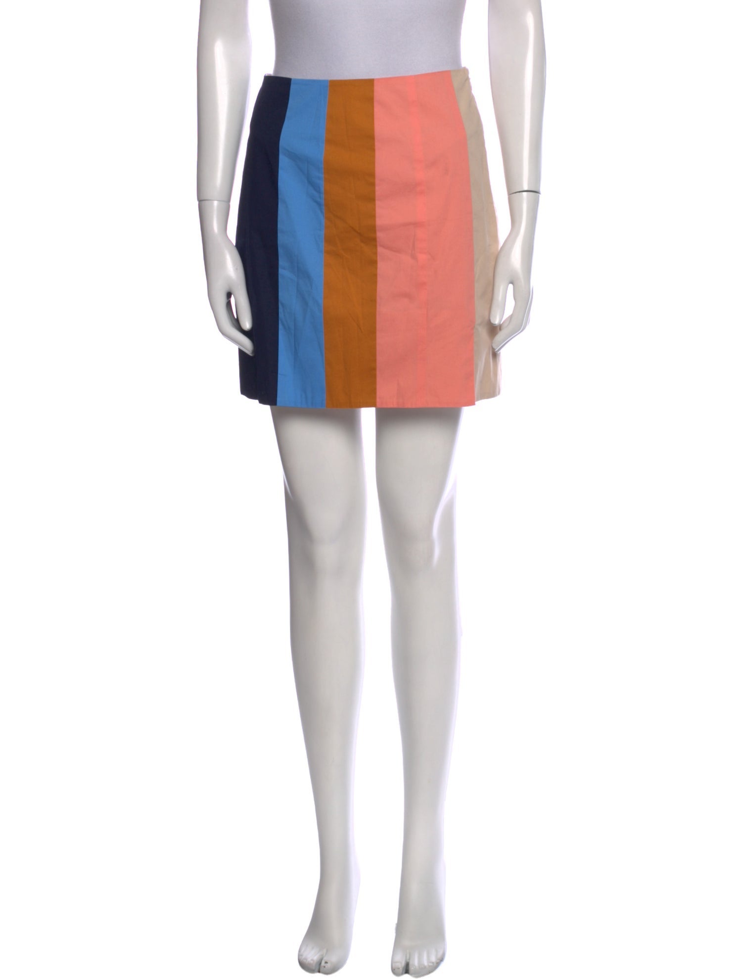 Staud Colorblock Pattern Knee-Length Skirt