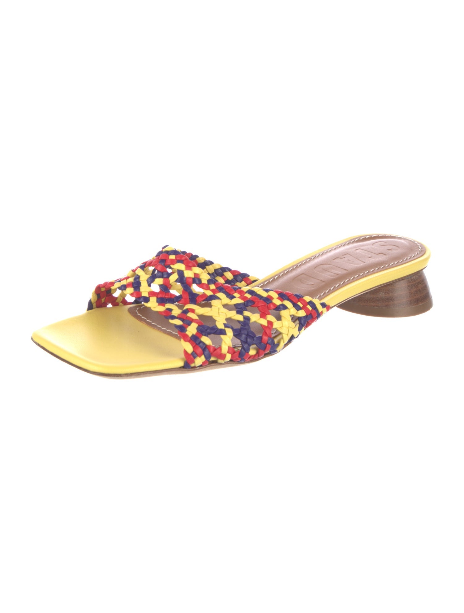 Staud Leather Patterned Slides