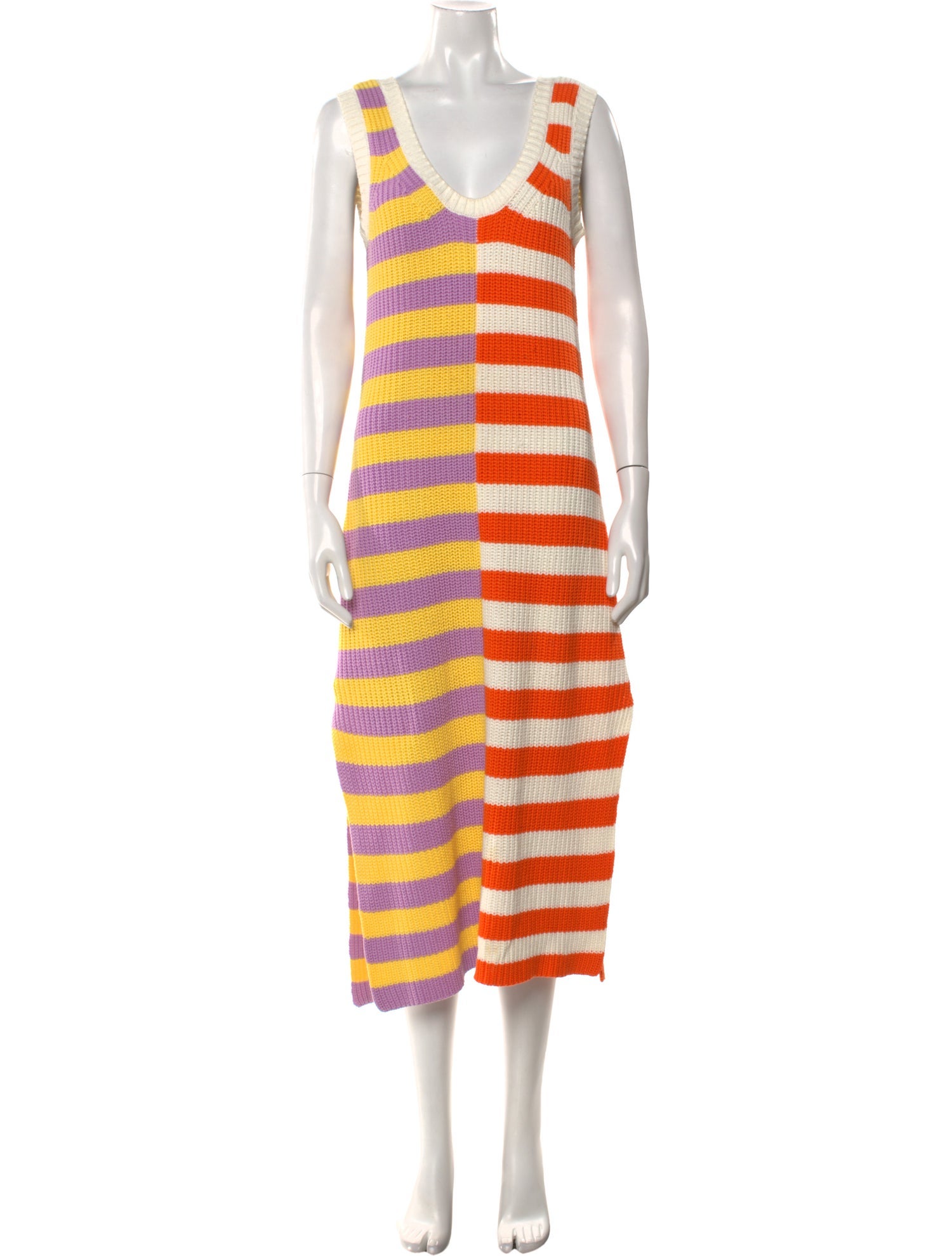 Staud Striped Midi Length Dress