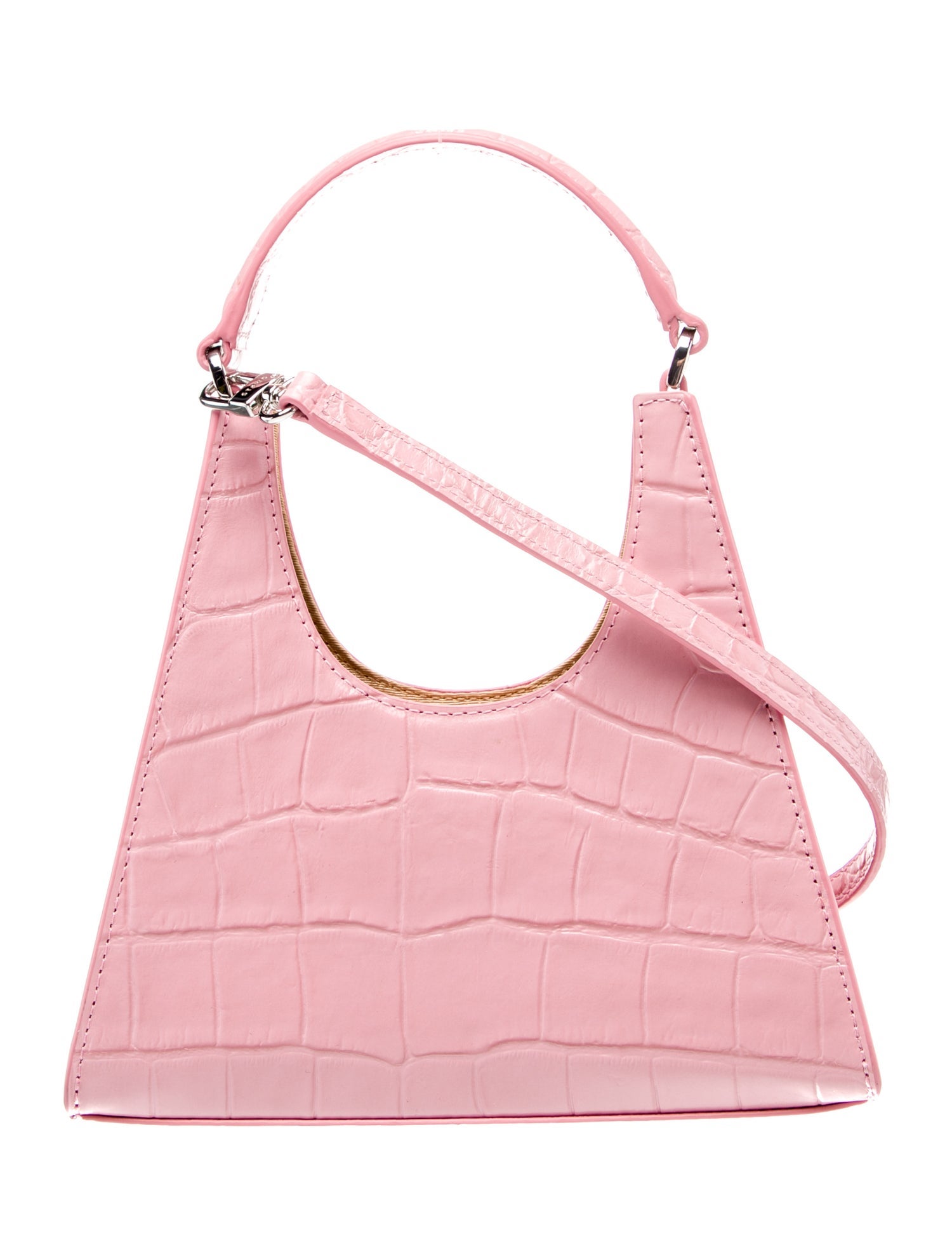 Staud Embossed Leather Top Handle Bag