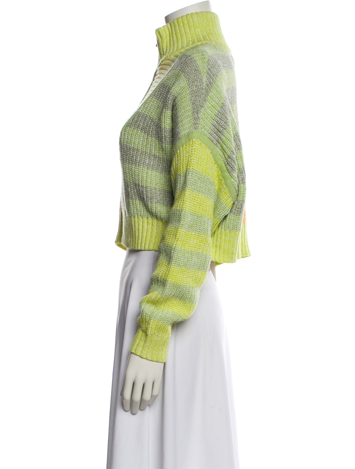 Staud Striped Mock Neck Sweater