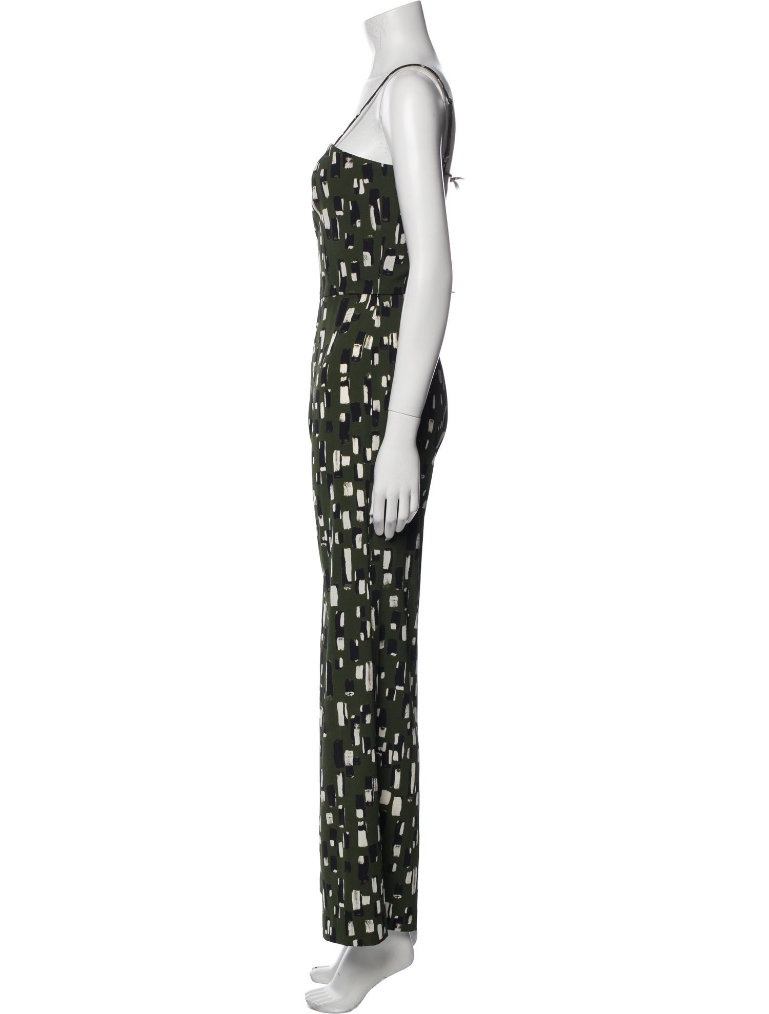 Staud Printed Square Neckline Jumpsuit