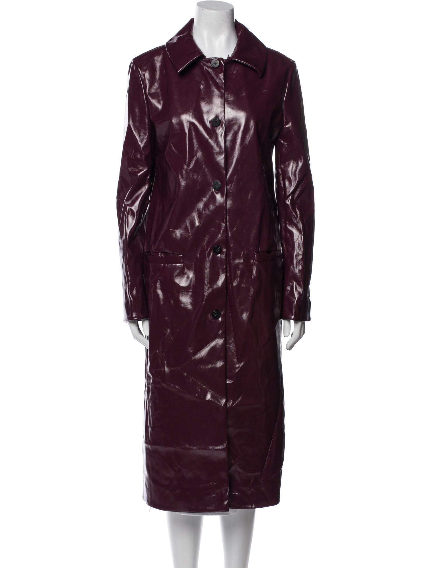 Staud Vinyl Printed Trench Coat