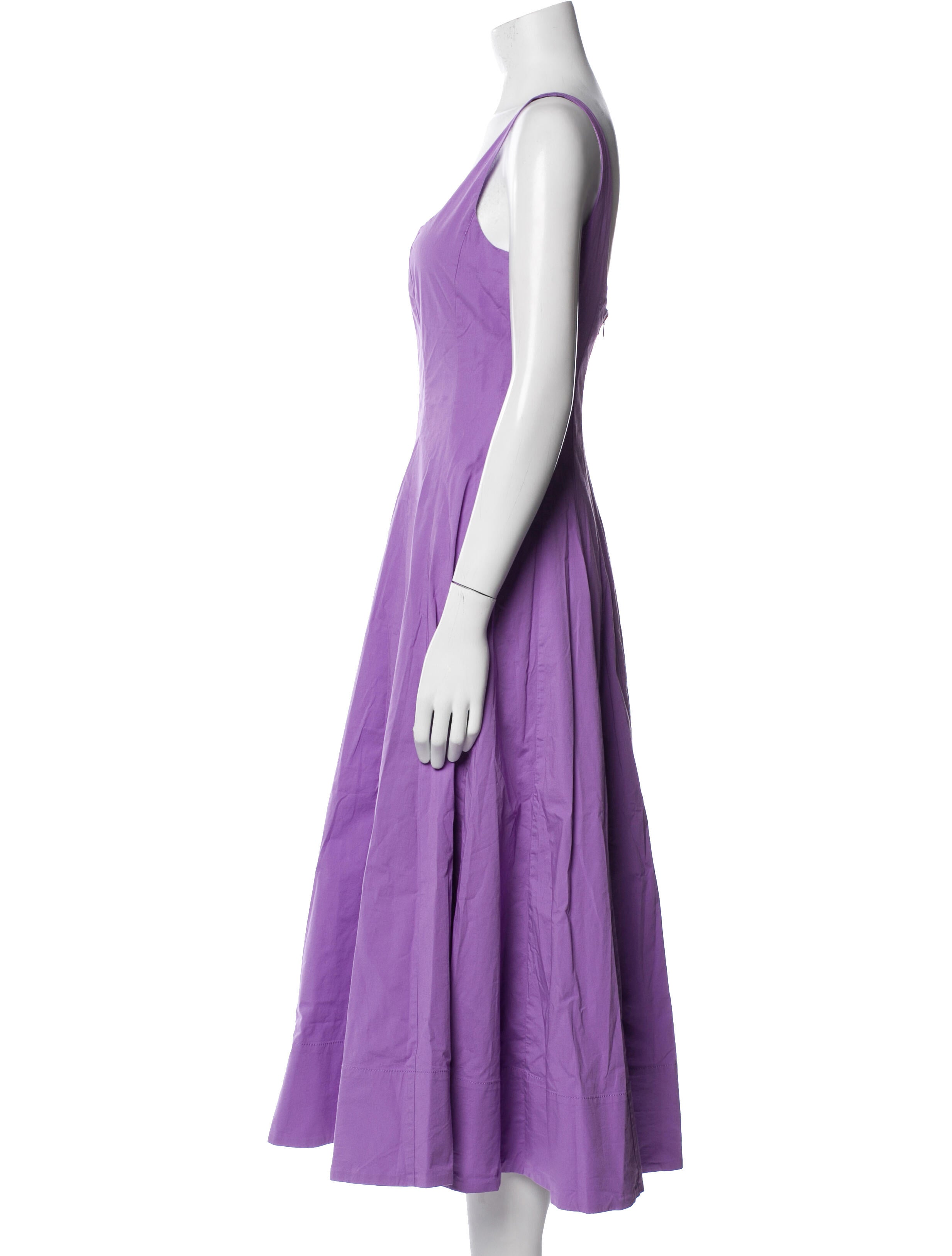 Staud Square Neckline Midi Length Dress