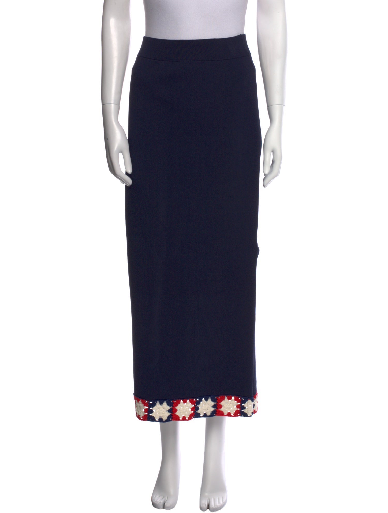 Staud Crochet Trim Midi Length Skirt