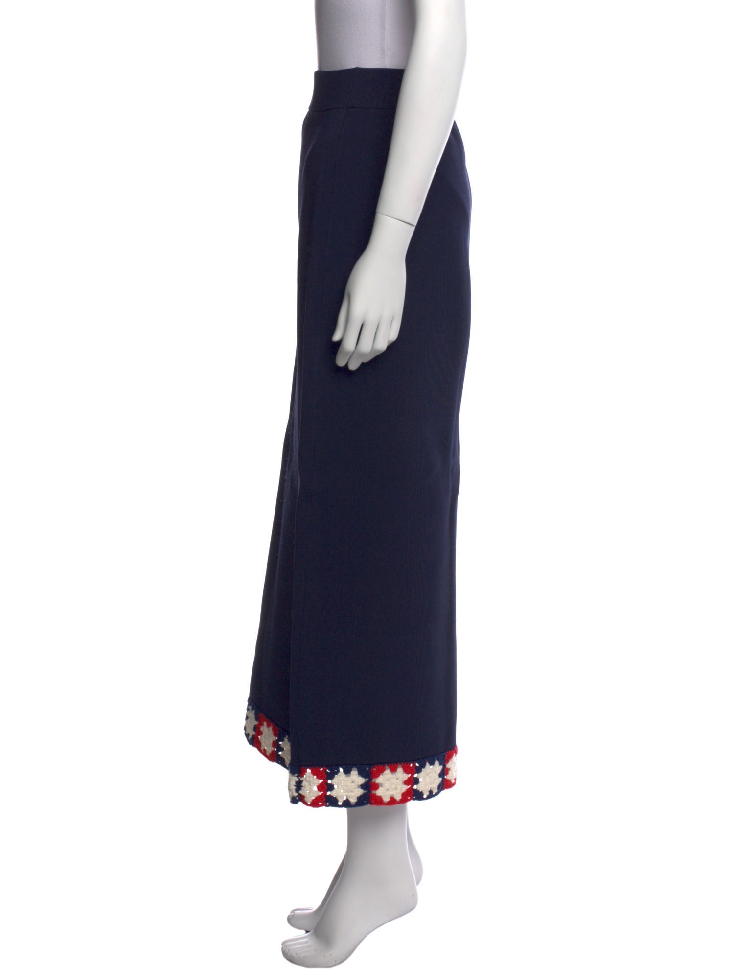 Staud Crochet Trim Midi Length Skirt