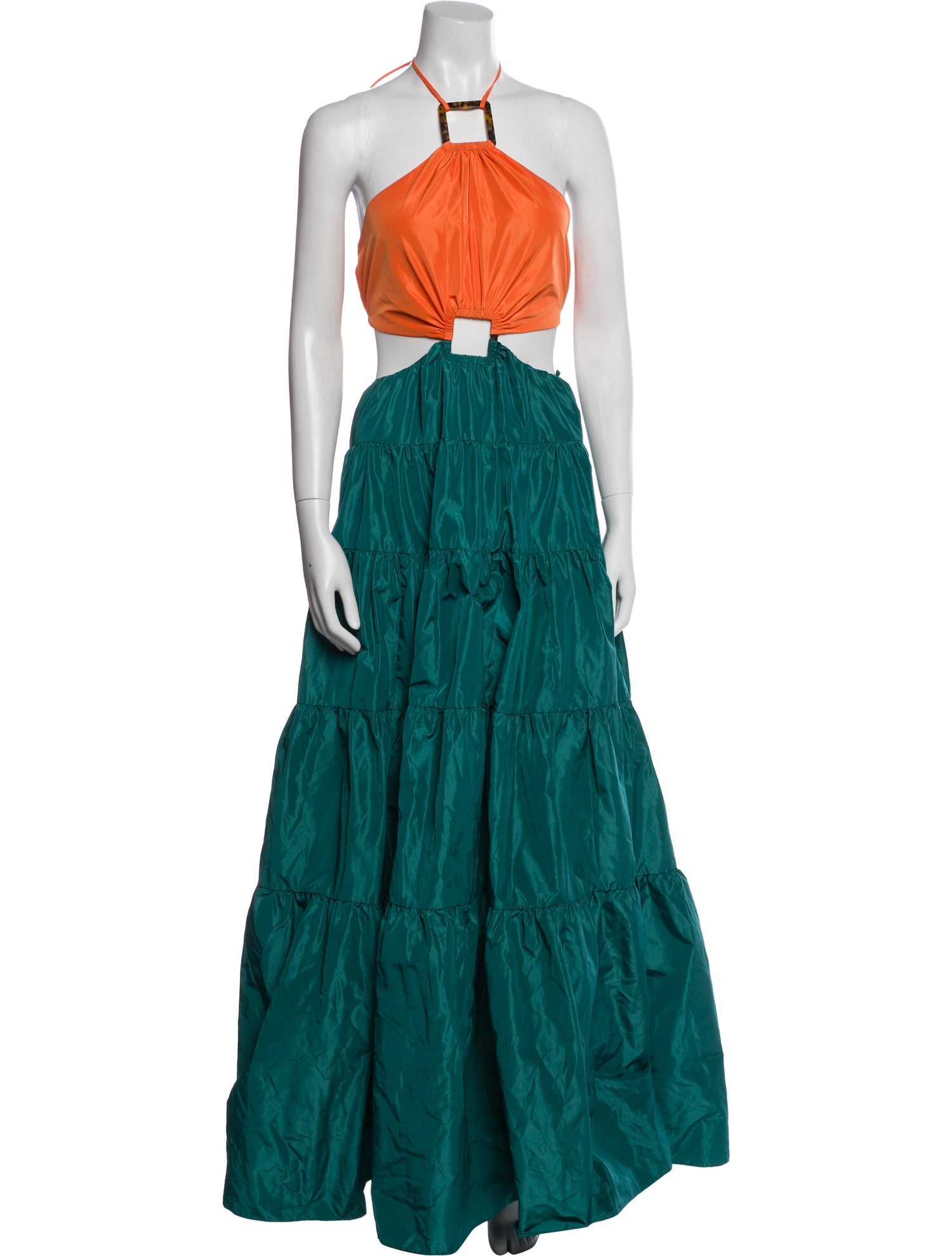 Staud Colorblock Pattern Long Dress