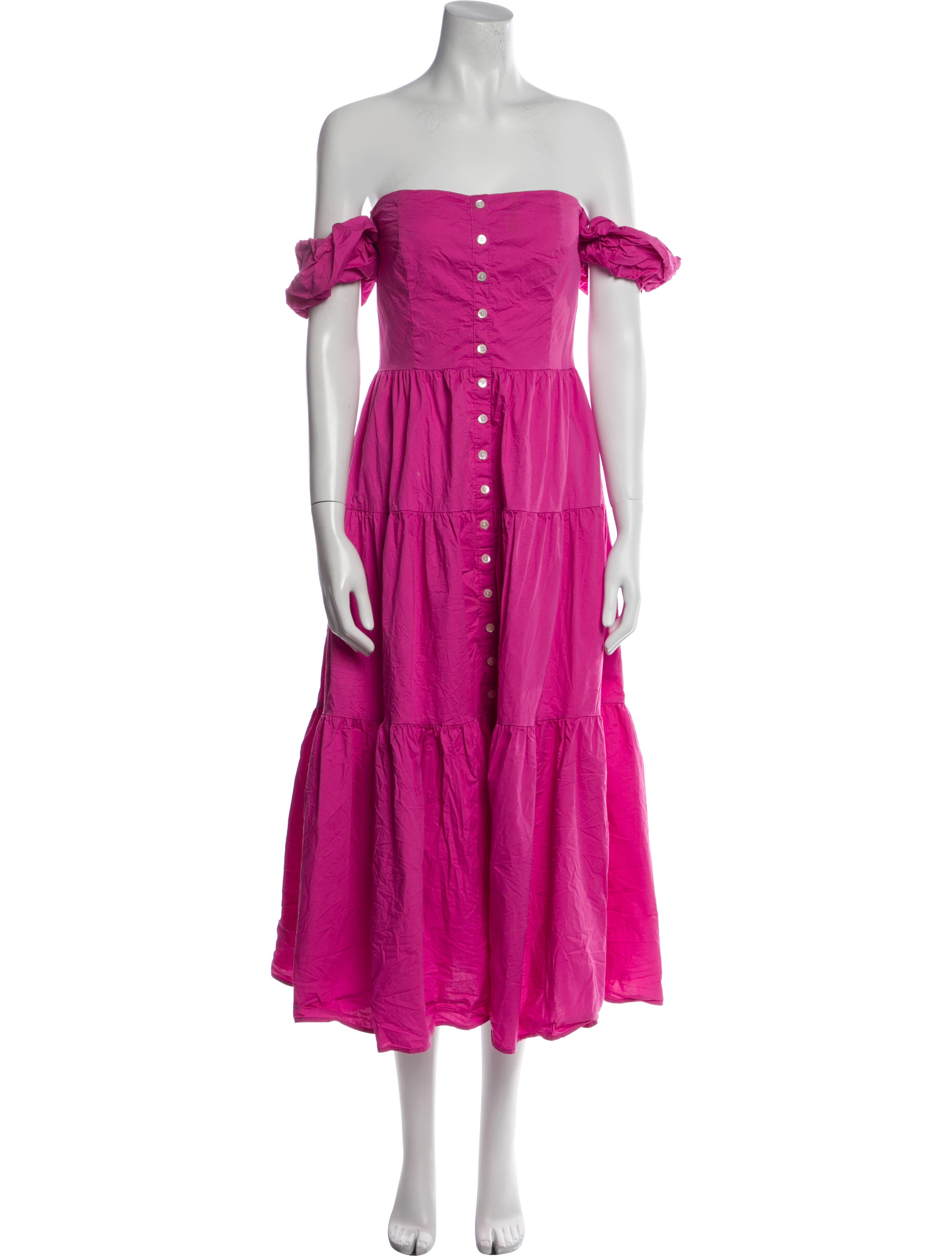 Staud Off-The-Shoulder Midi Length Dress