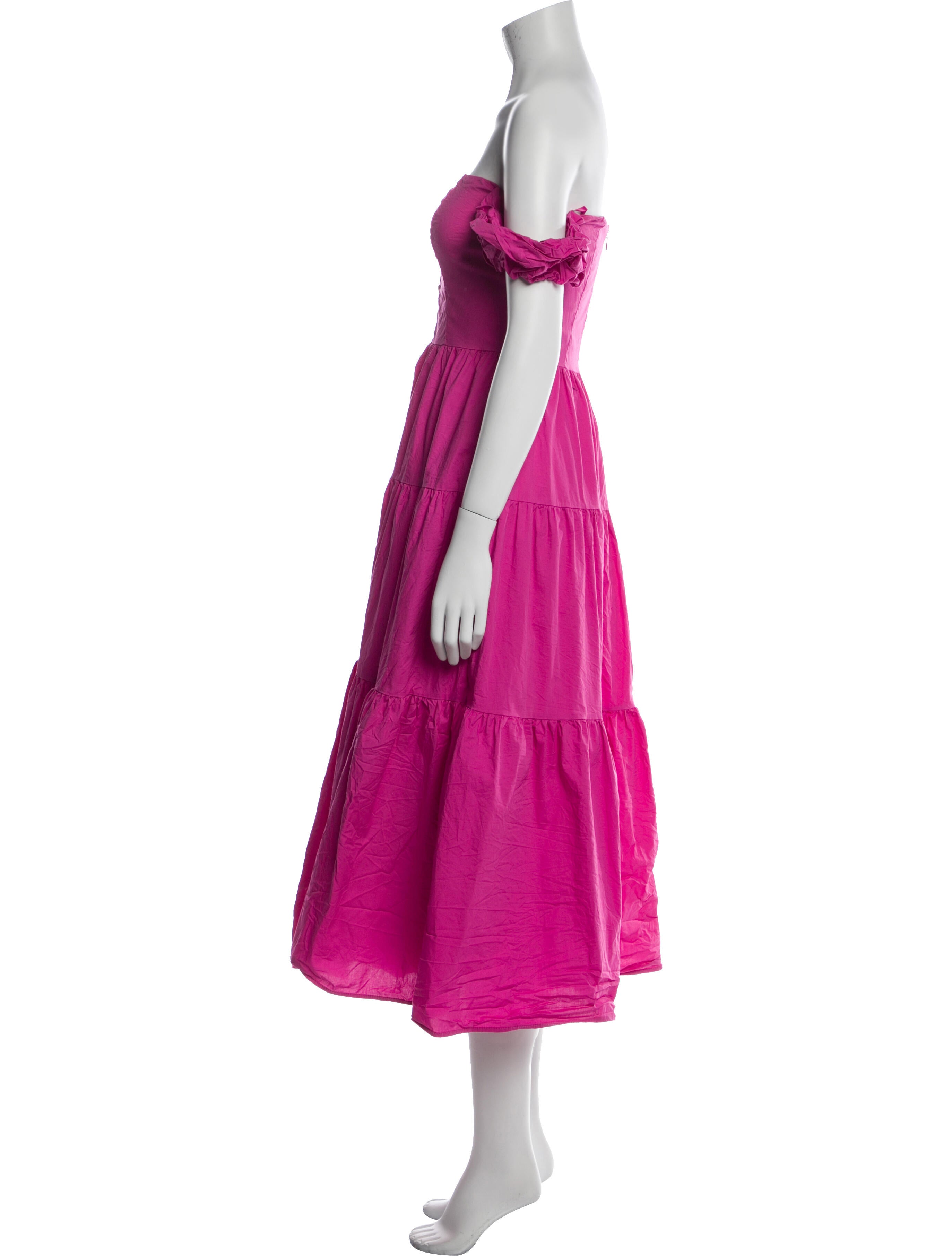 Staud Off-The-Shoulder Midi Length Dress