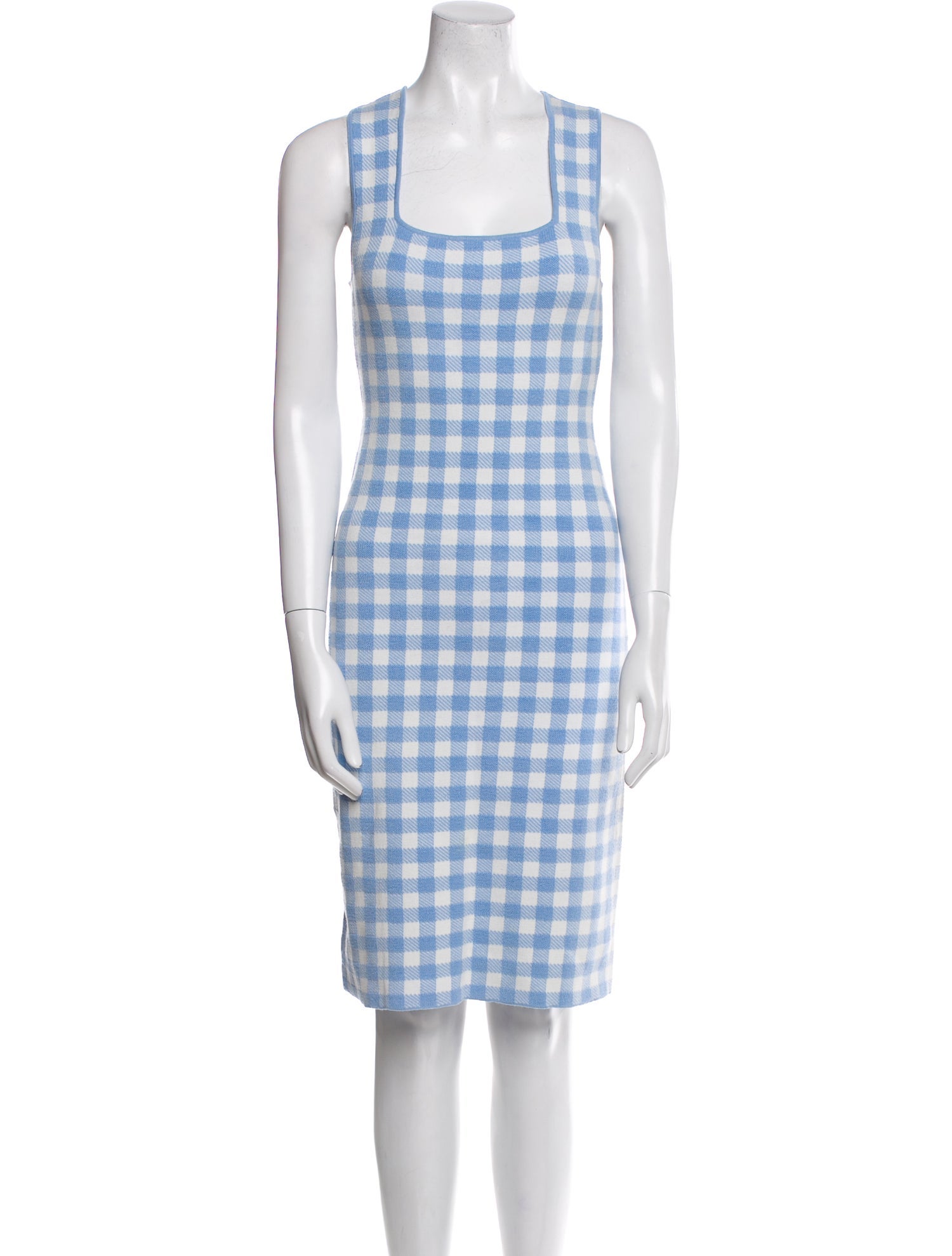 Staud Plaid Print Knee-Length Dress