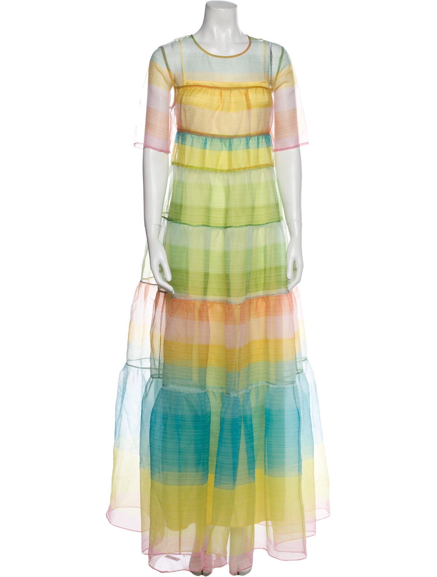 Staud Striped Long Dress