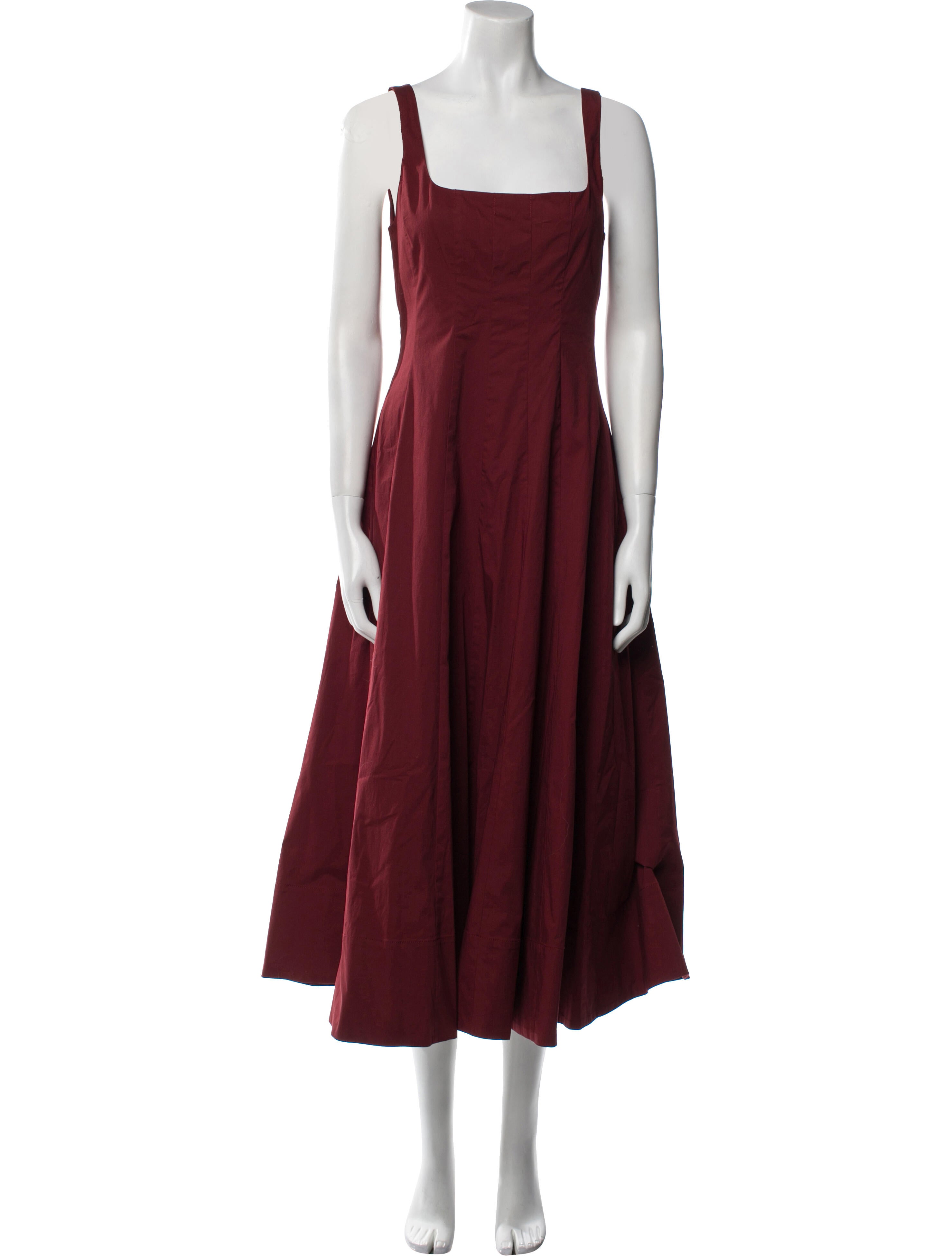 Staud Square Neckline Midi Length Dress