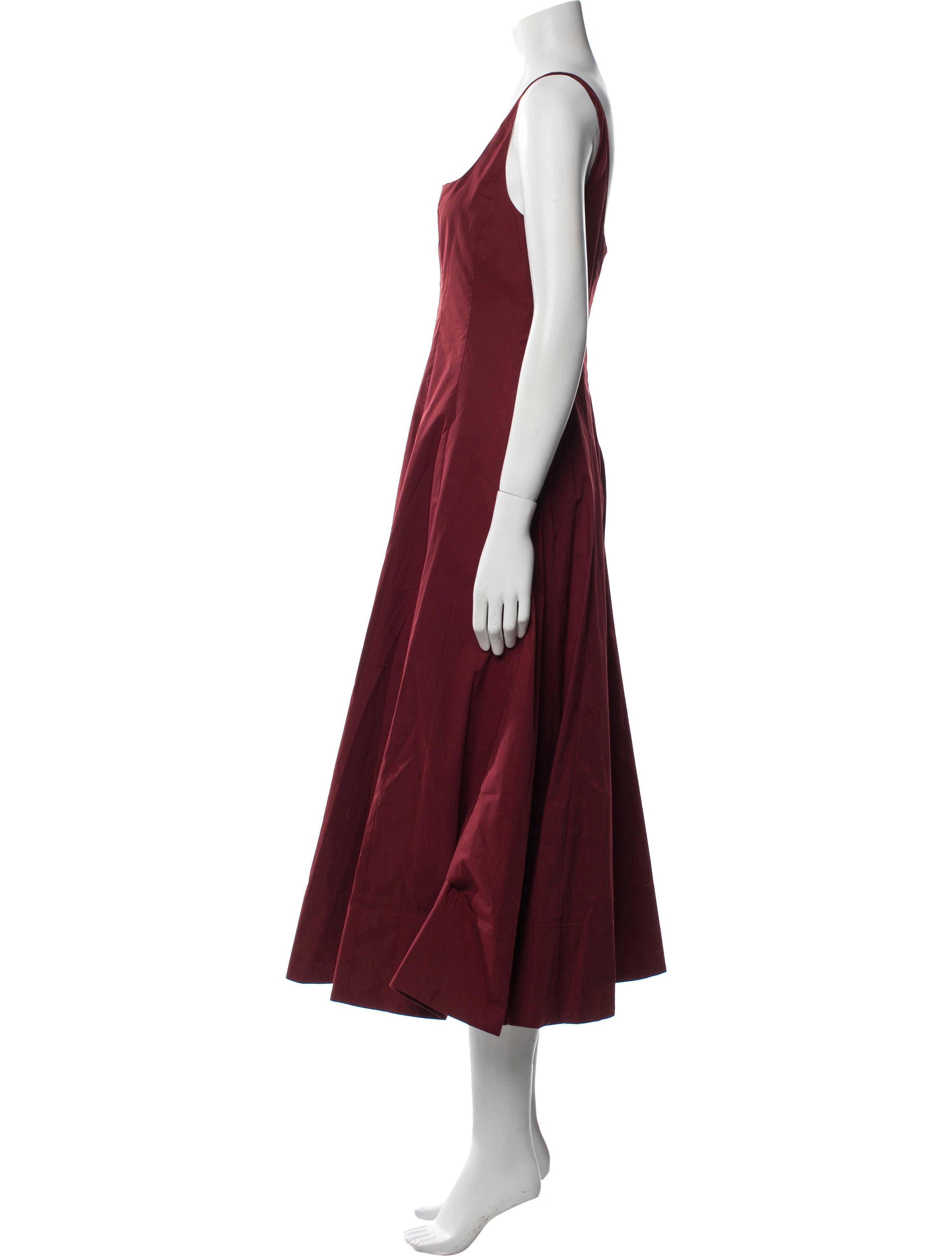 Staud Square Neckline Midi Length Dress