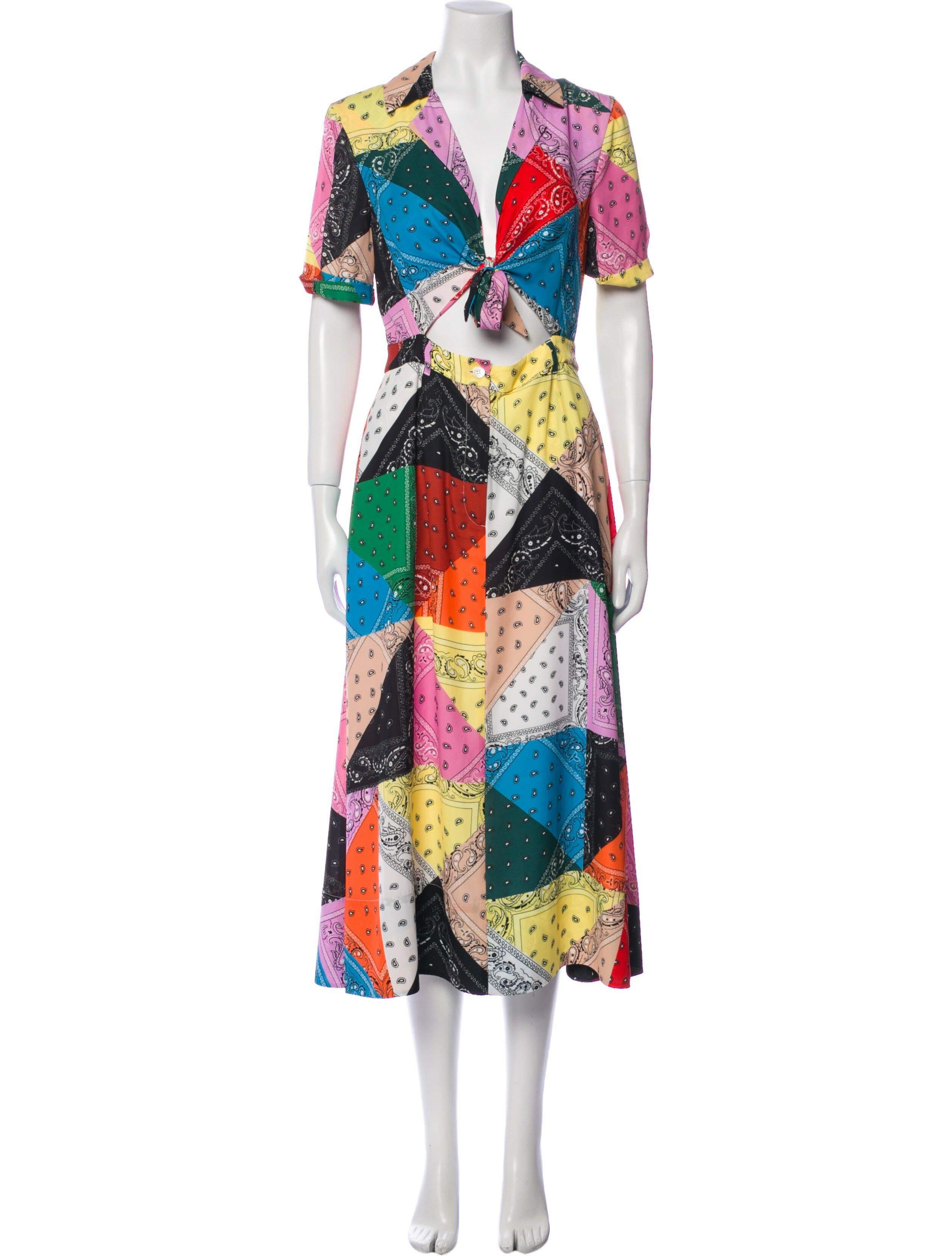 Staud Paisley Print Midi Length Dress w/ Tags