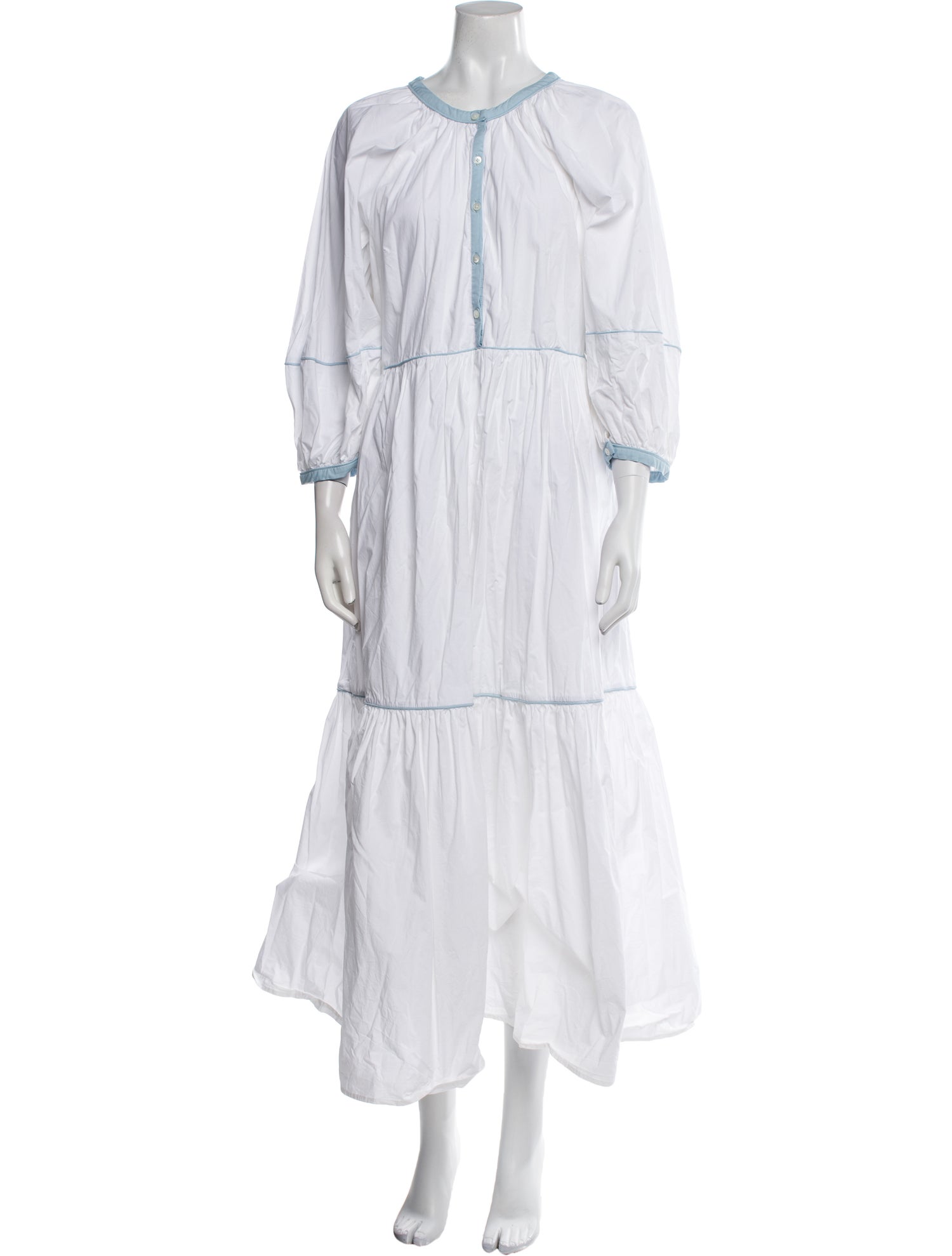 Staud V-Neck Long Dress