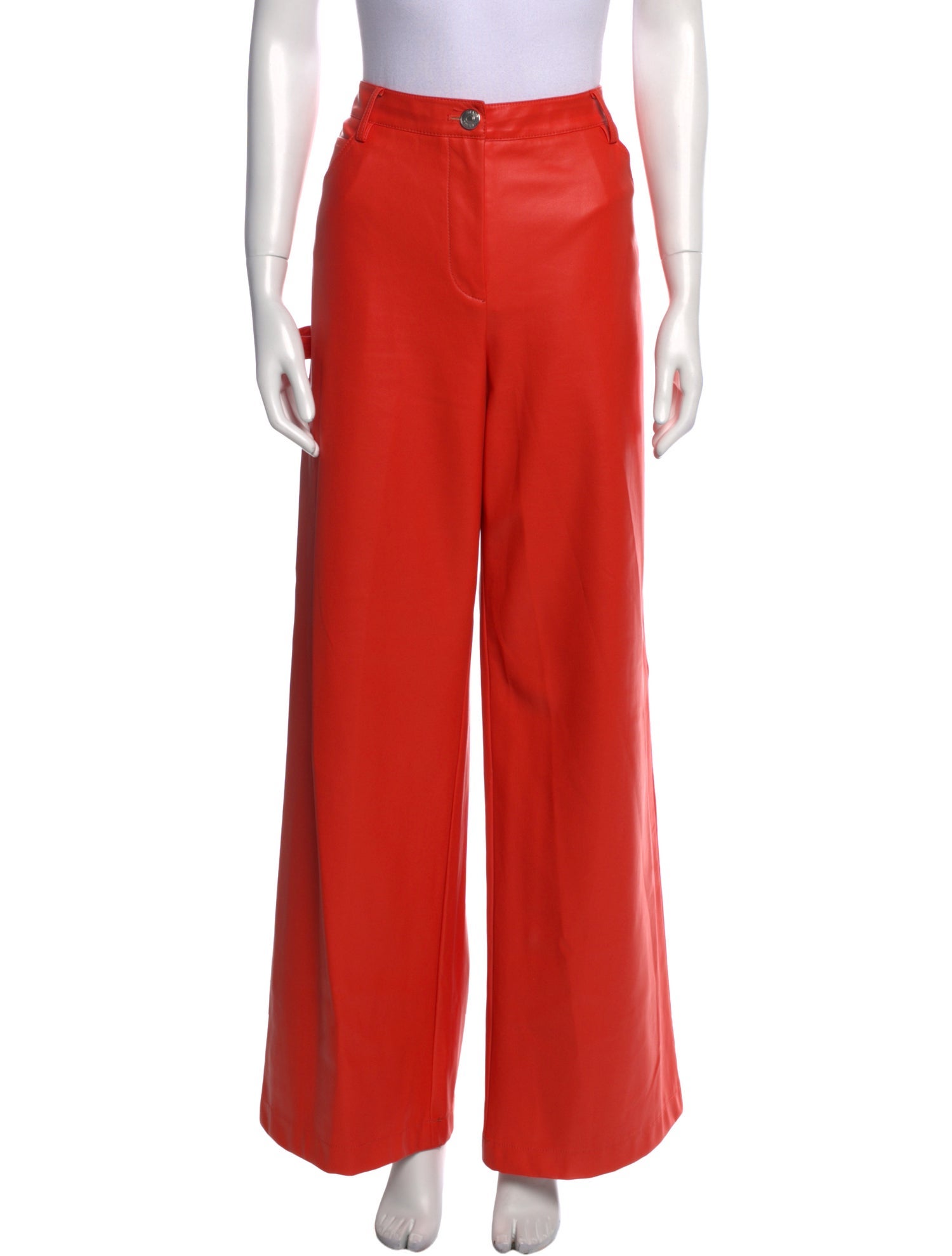 Staud Faux Leather Straight Leg Pants