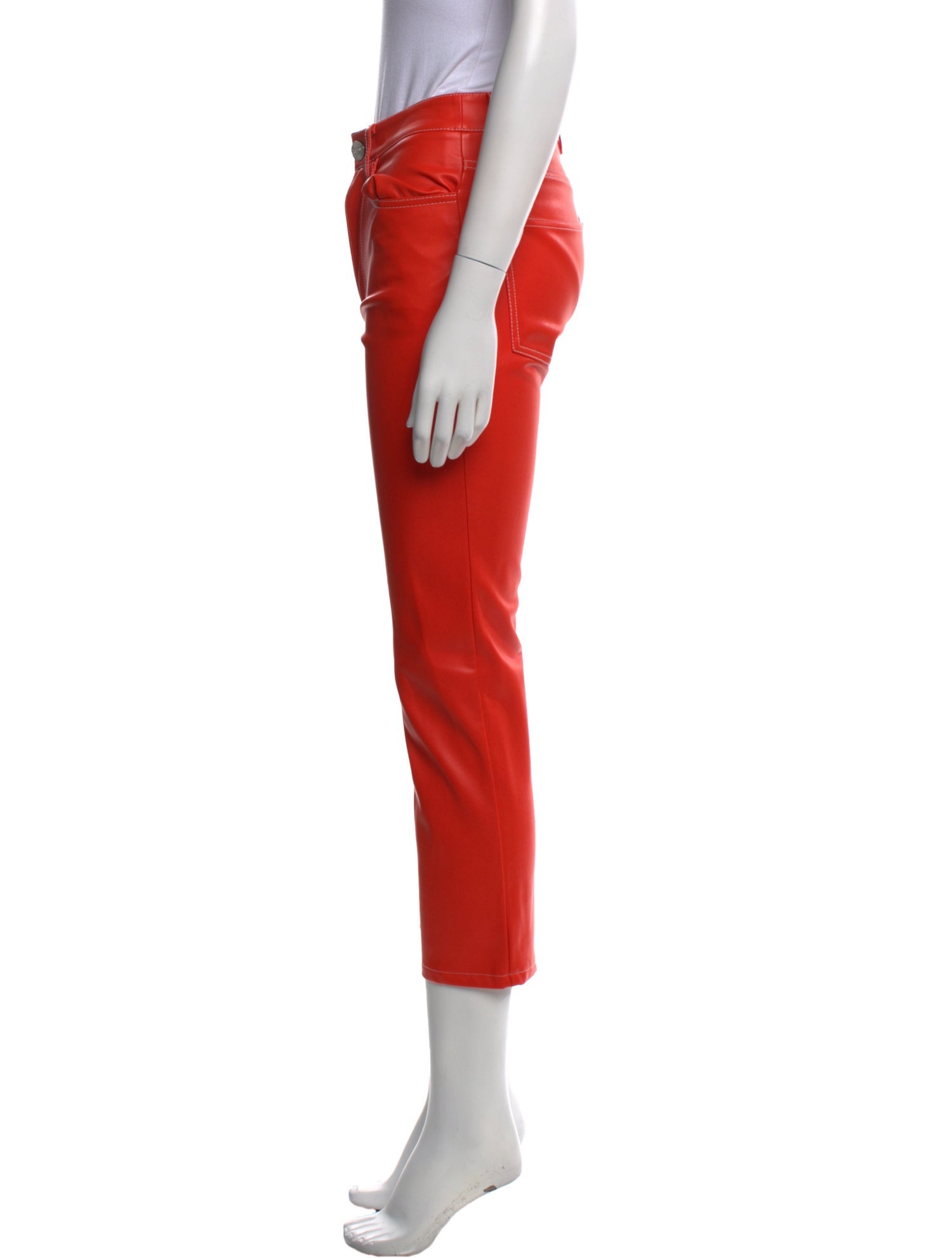 Staud Faux Leather Straight Leg Pants