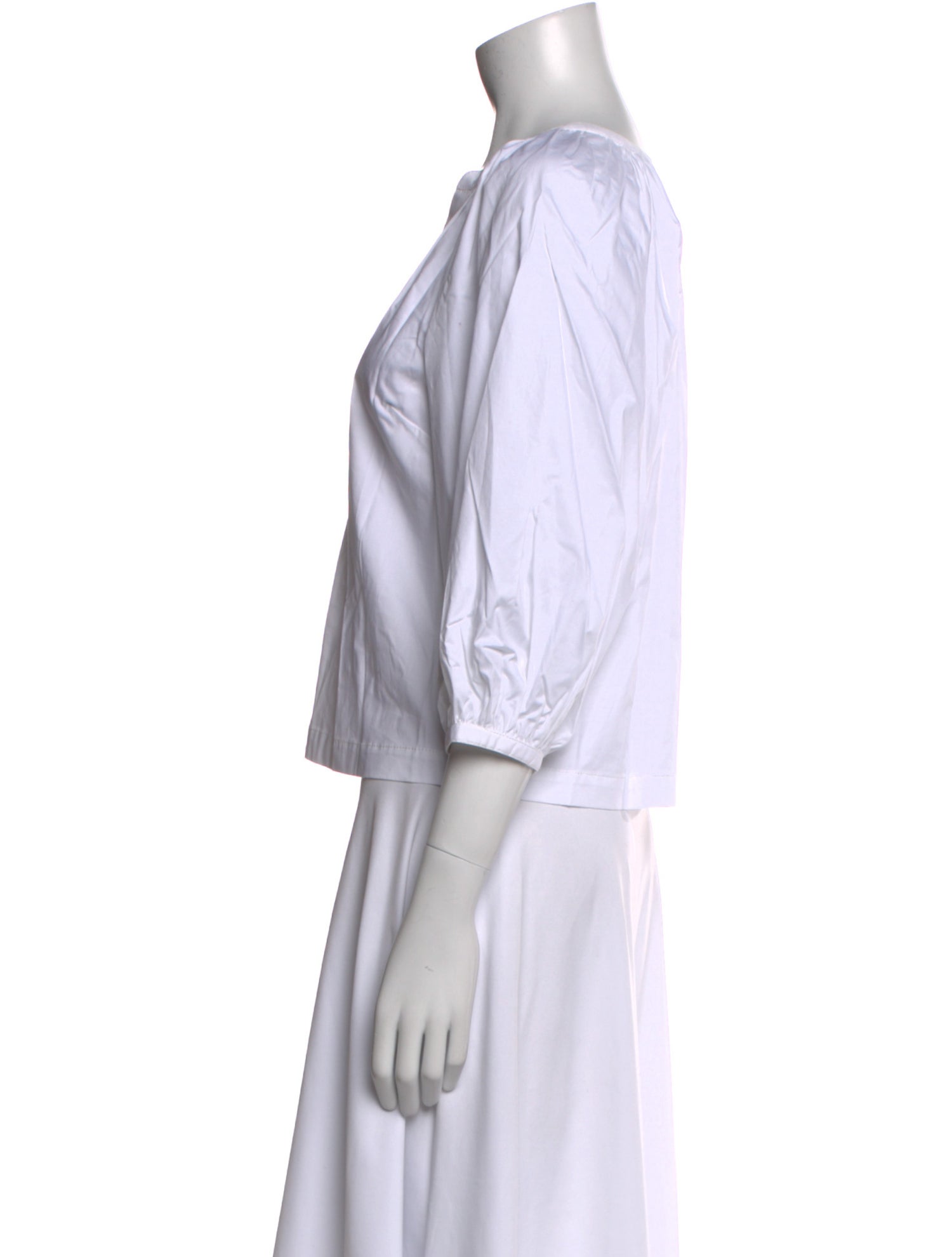 Staud V-Neck Three-Quarter Sleeve Crop Top w/ Tags