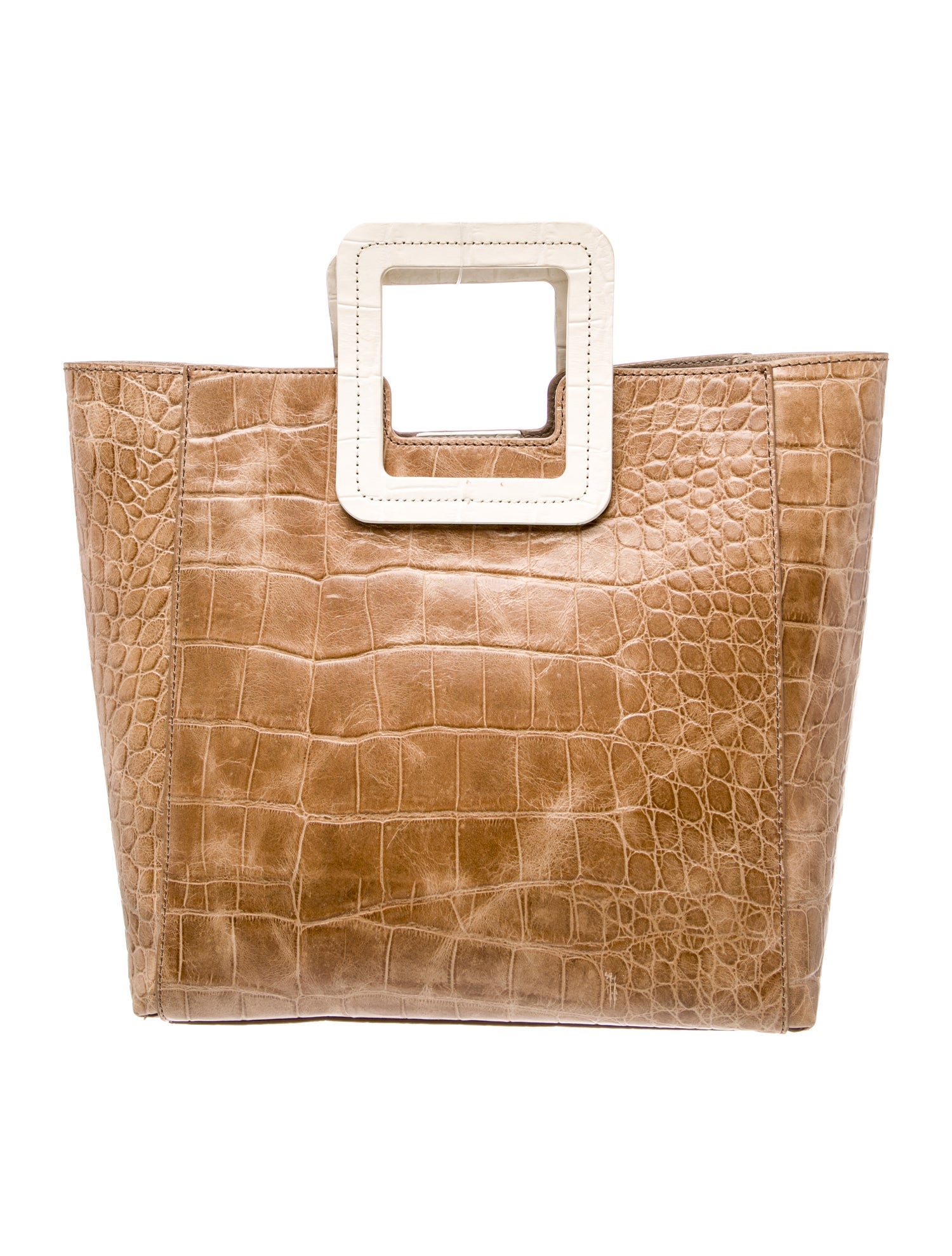 Staud Embossed Leather Top Handle Bag