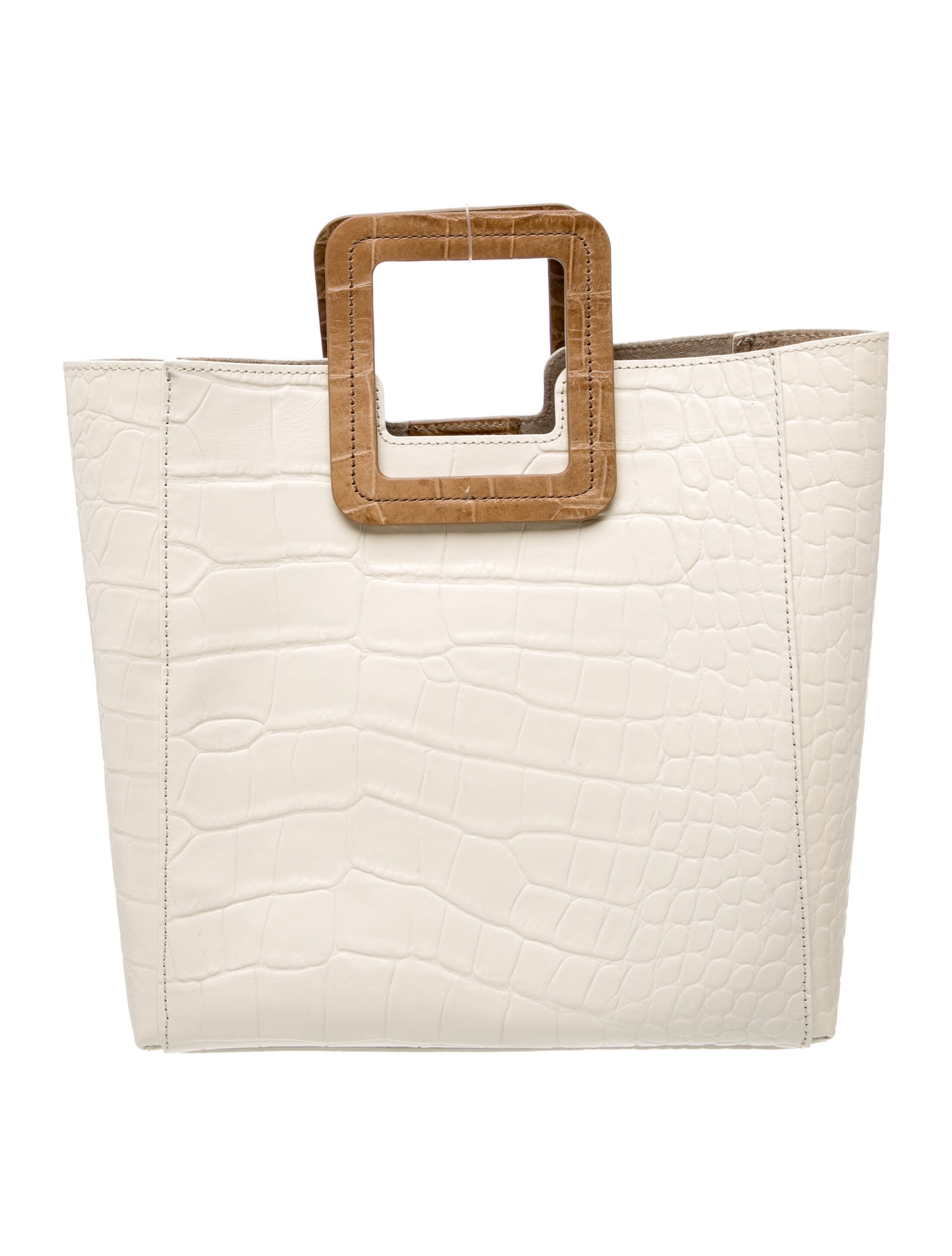 Staud Embossed Leather Top Handle Bag
