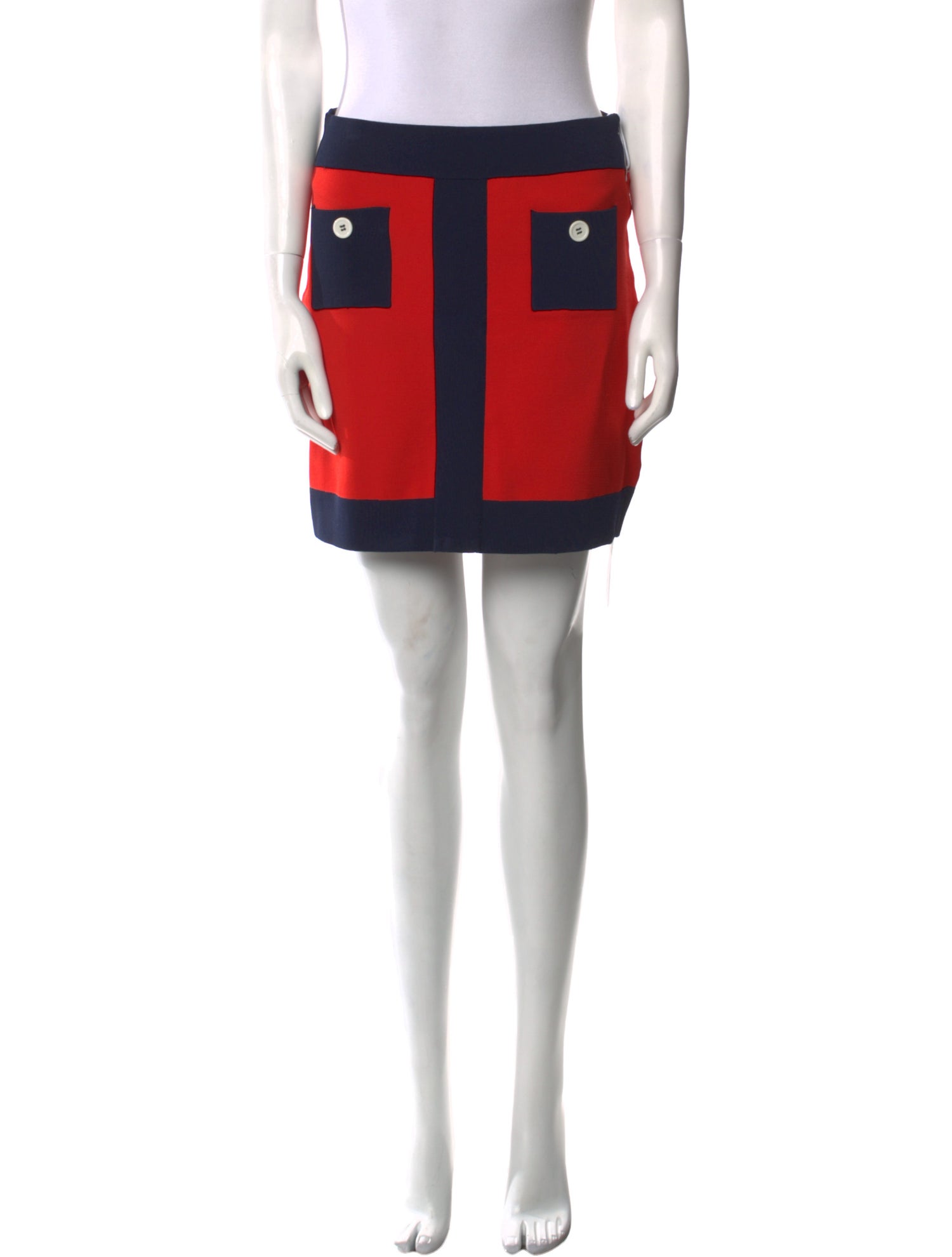 Staud Colorblock Pattern Mini Skirt