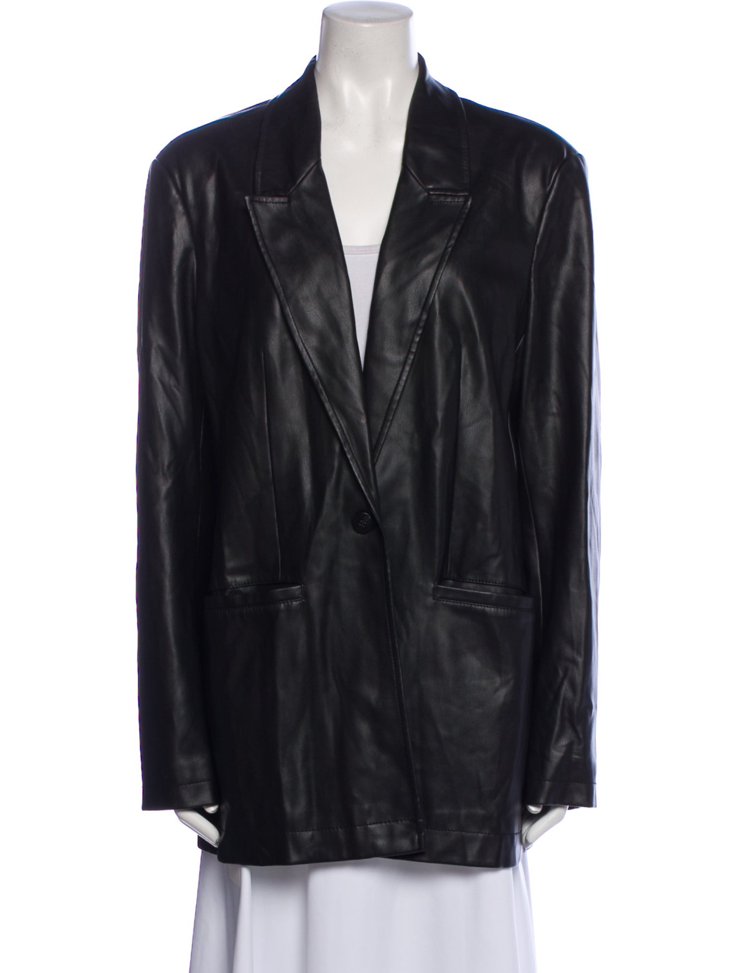 Staud Faux Leather Blazer