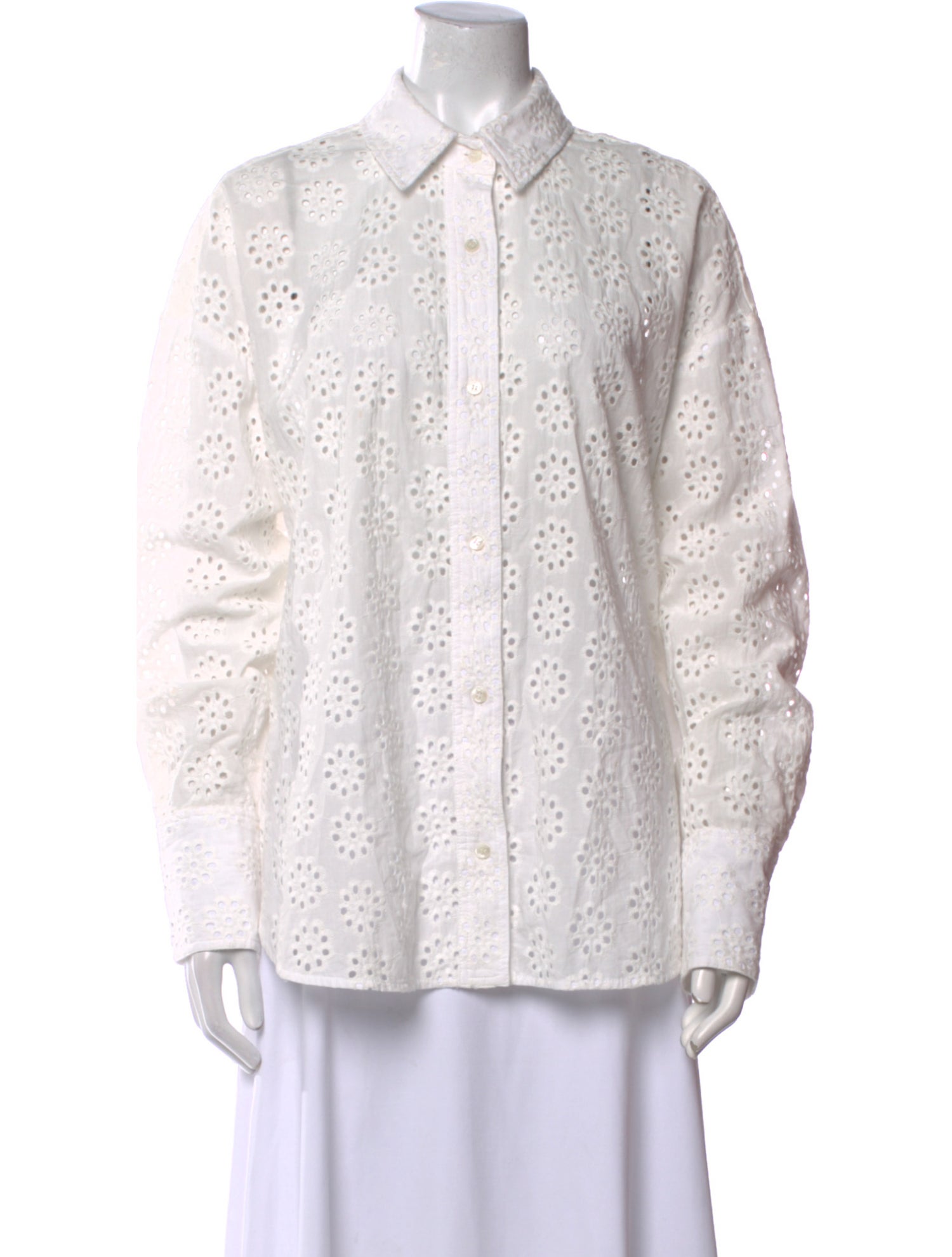 Staud Printed Long Sleeve Button-Up Top