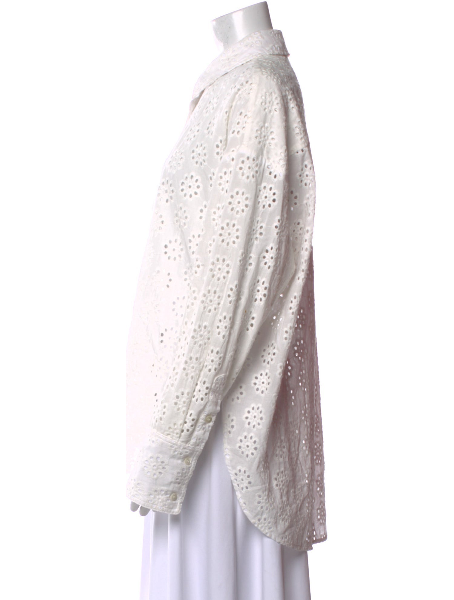 Staud Printed Long Sleeve Button-Up Top