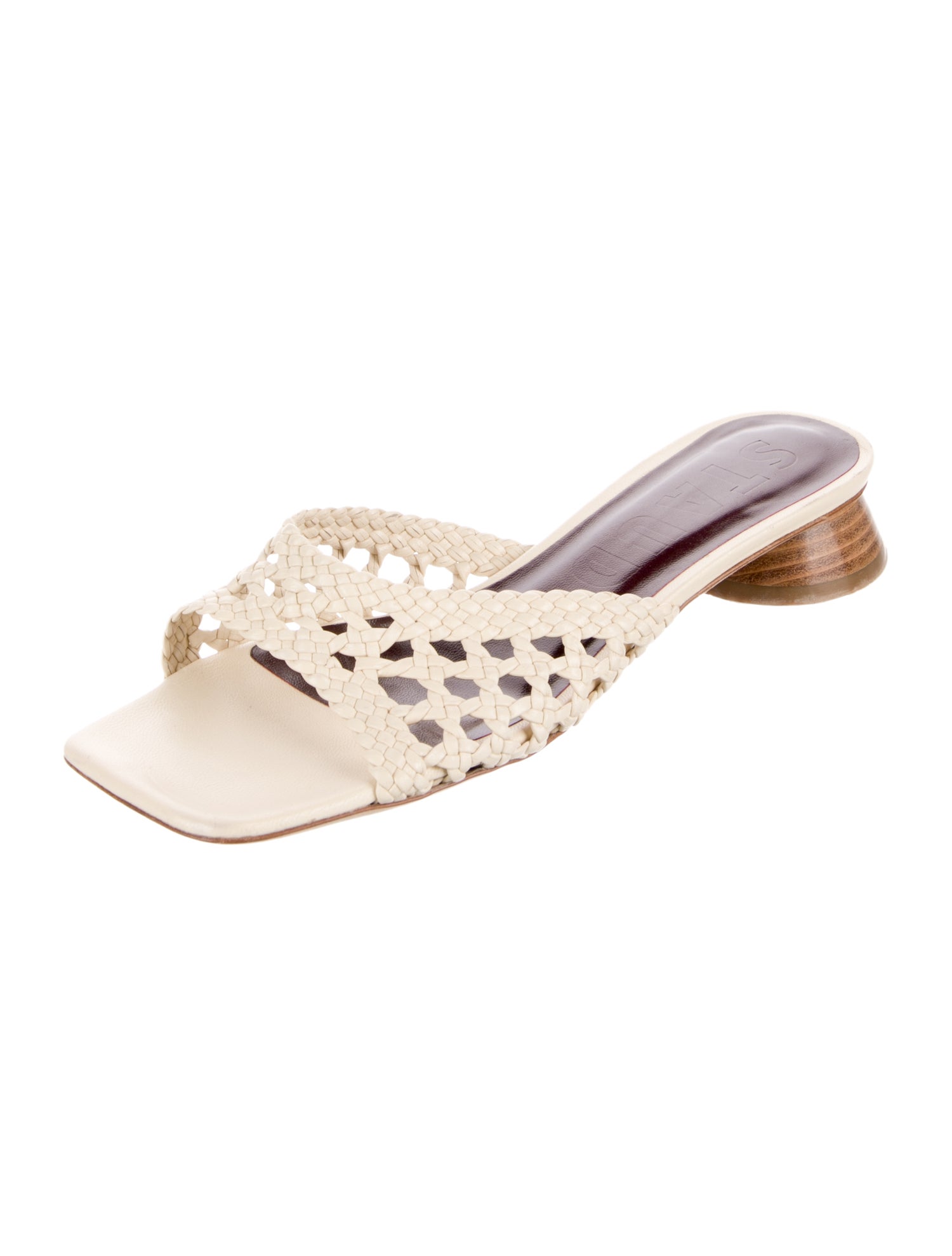 Staud Leather Braided Accents Slides