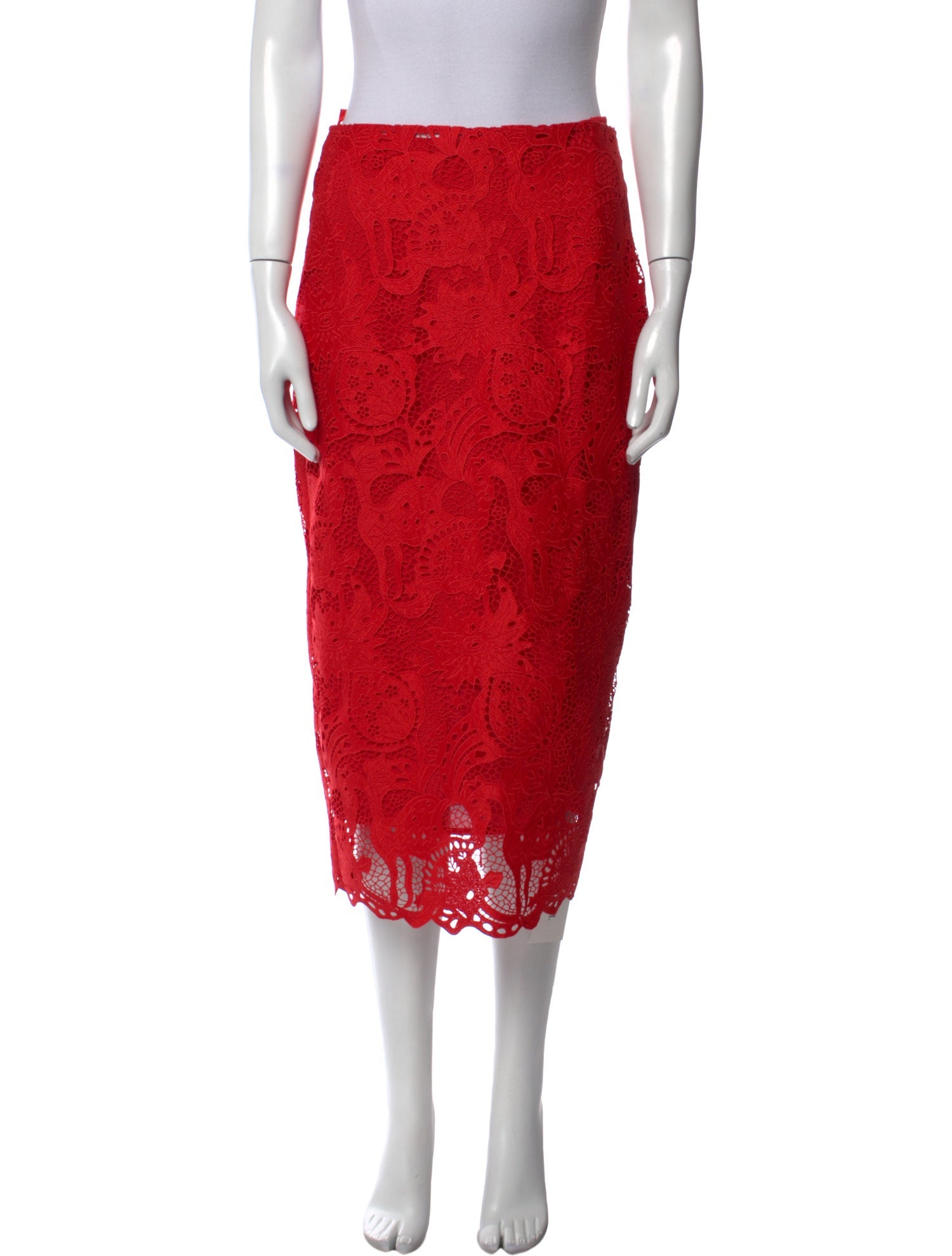 Staud Lace Pattern Midi Length Skirt