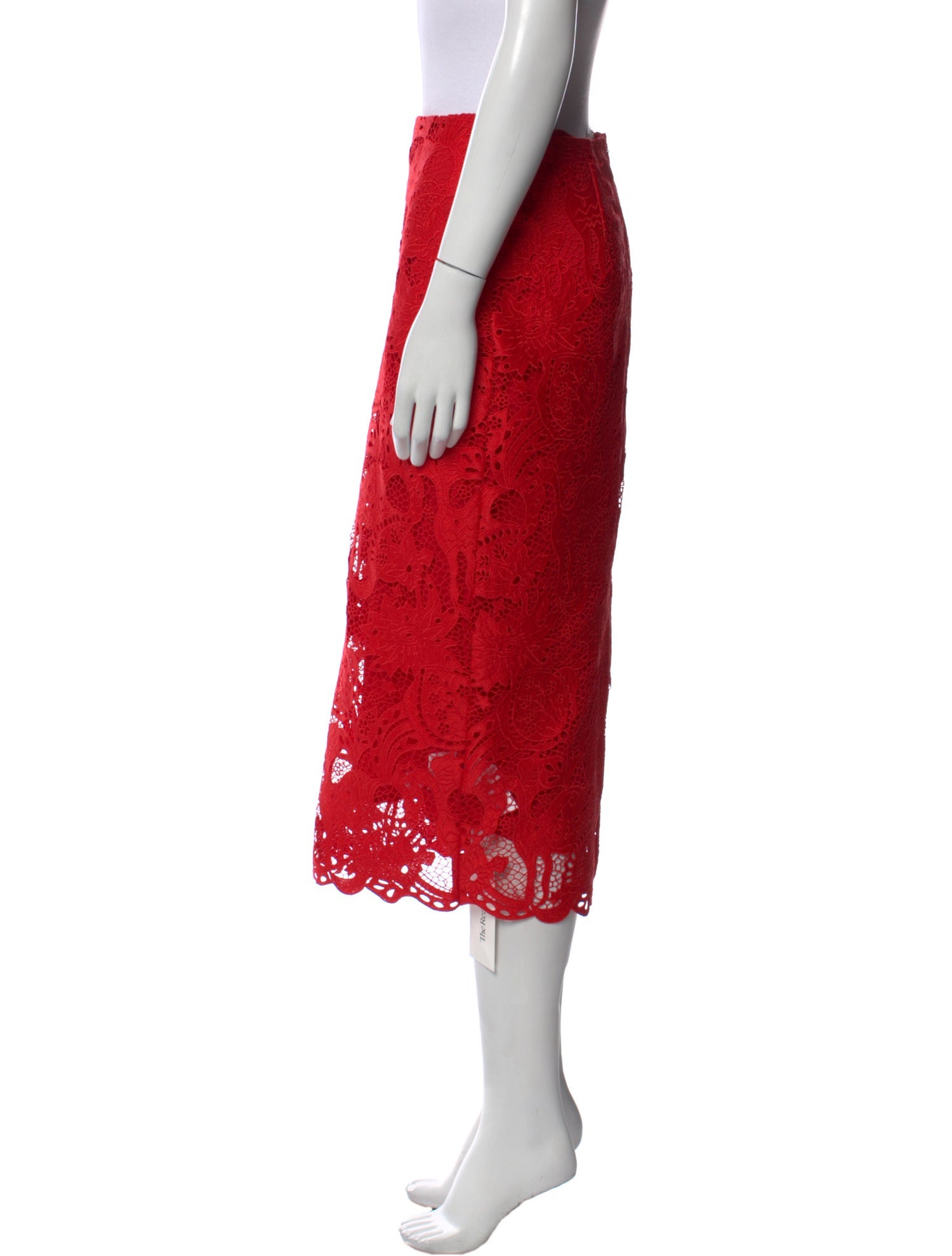 Staud Lace Pattern Midi Length Skirt