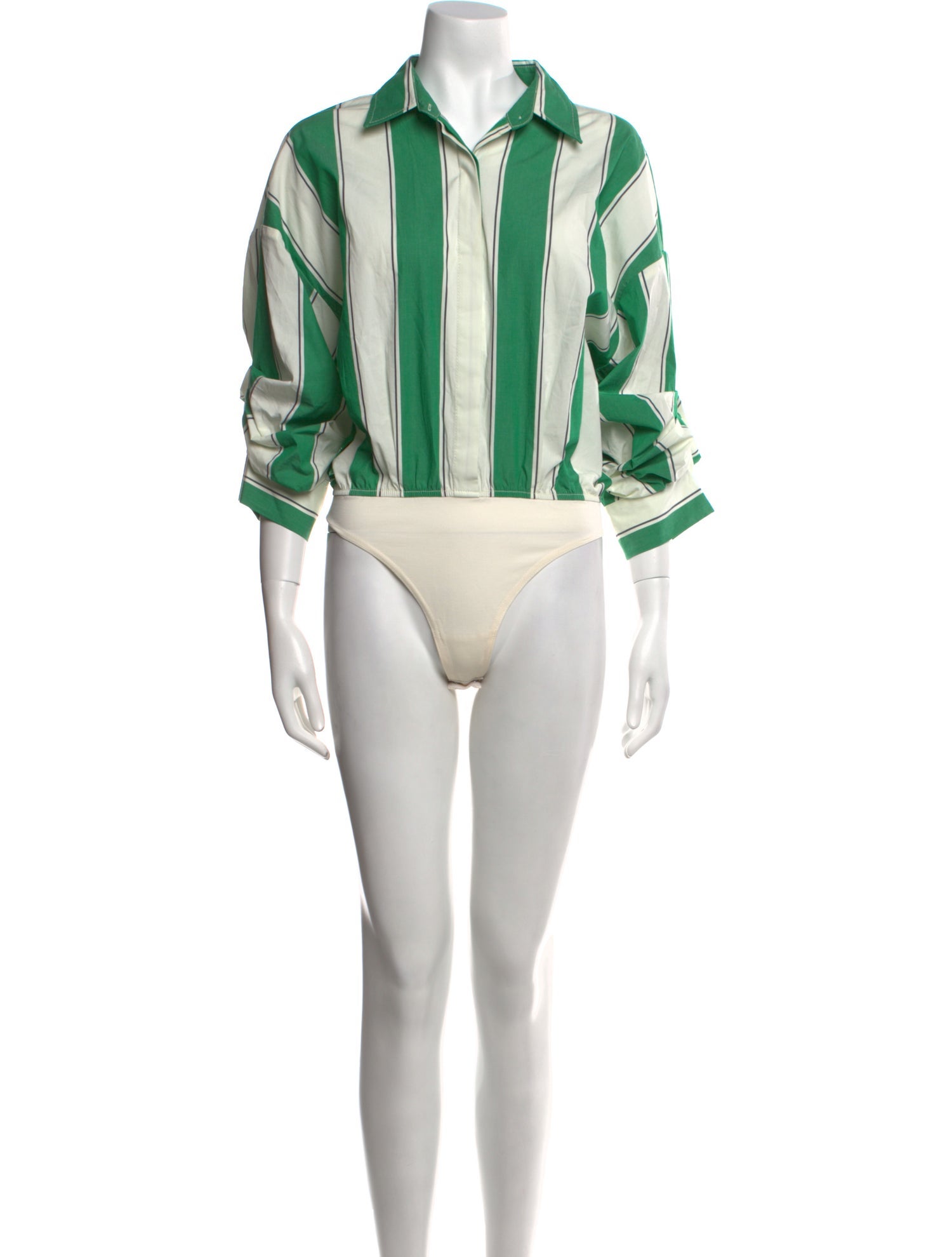 Staud Striped Long Sleeve Bodysuit