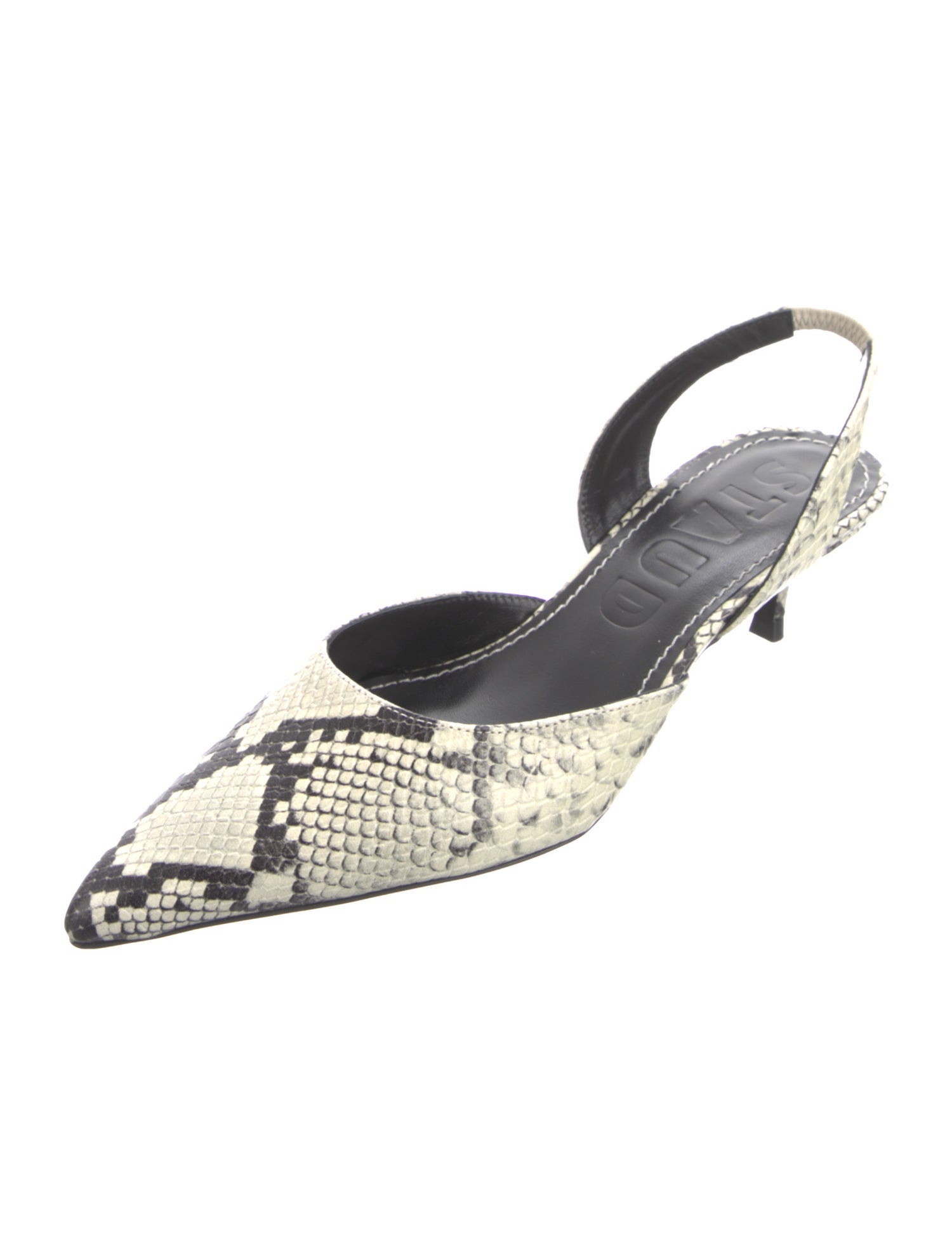 Staud Embossed Leather Animal Print Slingback Pumps