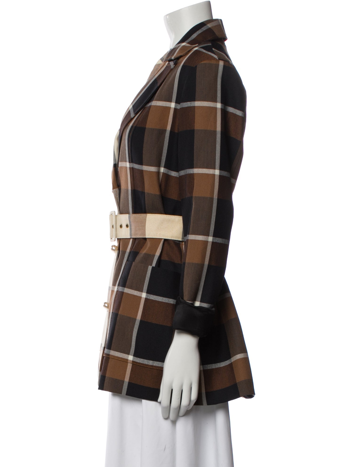 Staud Plaid Print Blazer