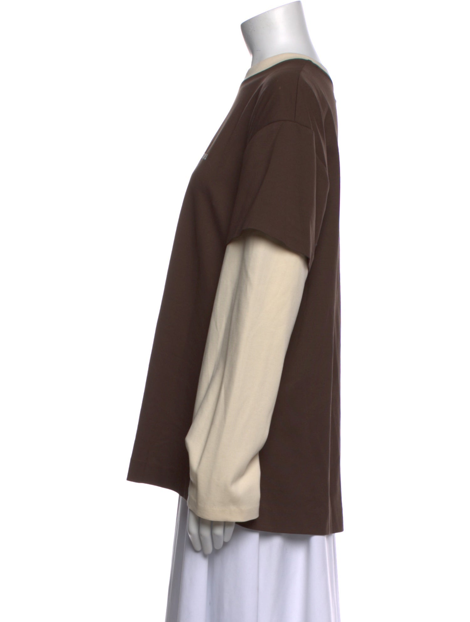 Staud Colorblock Pattern Crew Neck T-Shirt